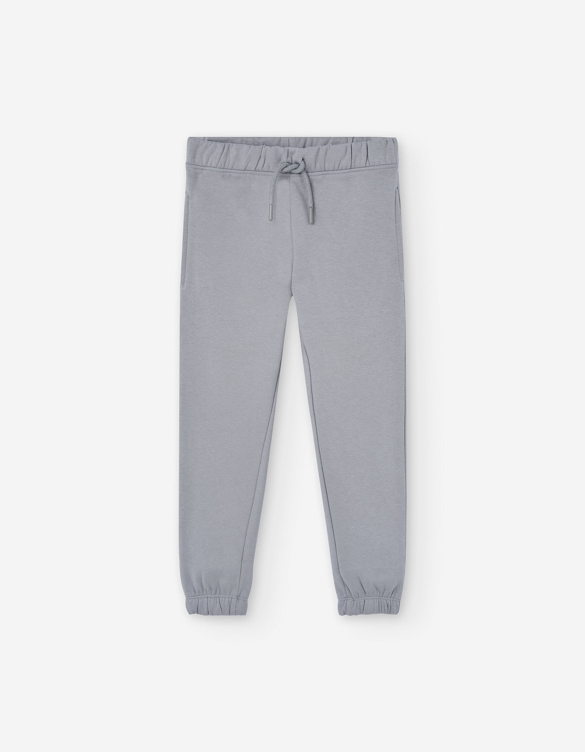 Brushed joggers with functional drawstring for boys, light grey