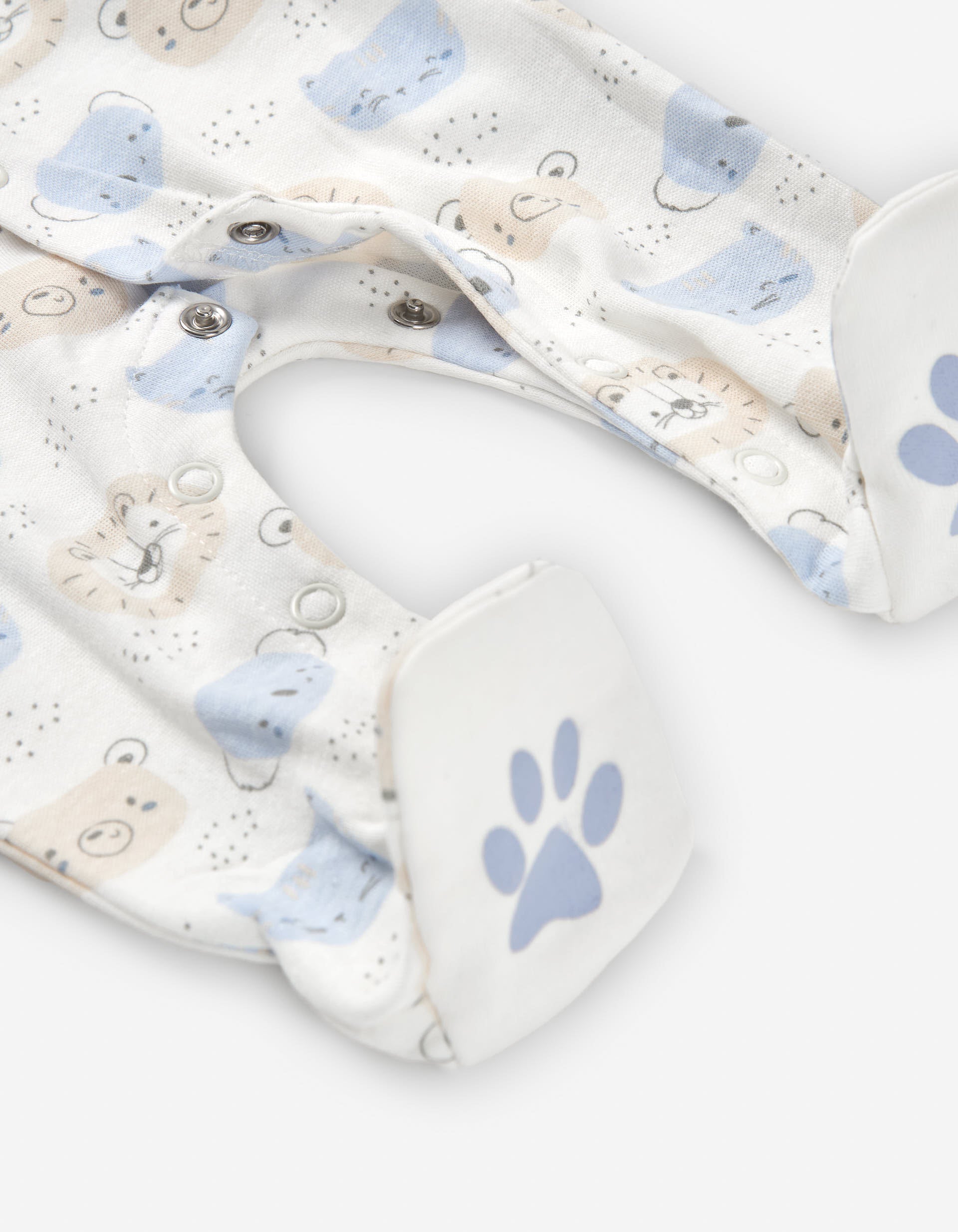 Brushed cotton sleepsuit with motif for newborn boys, white