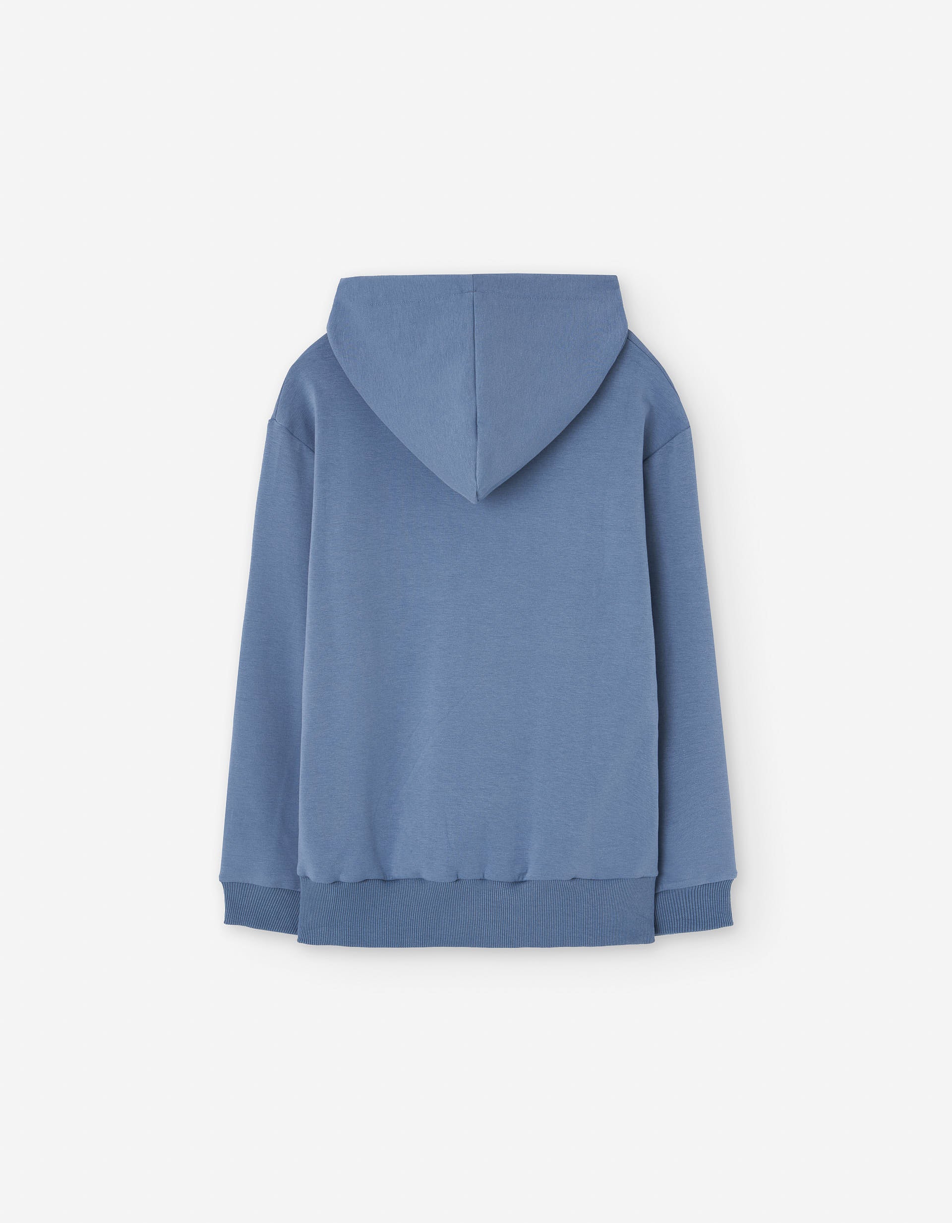 Hooded sweatshirt with Design print and pocket for boys, blue