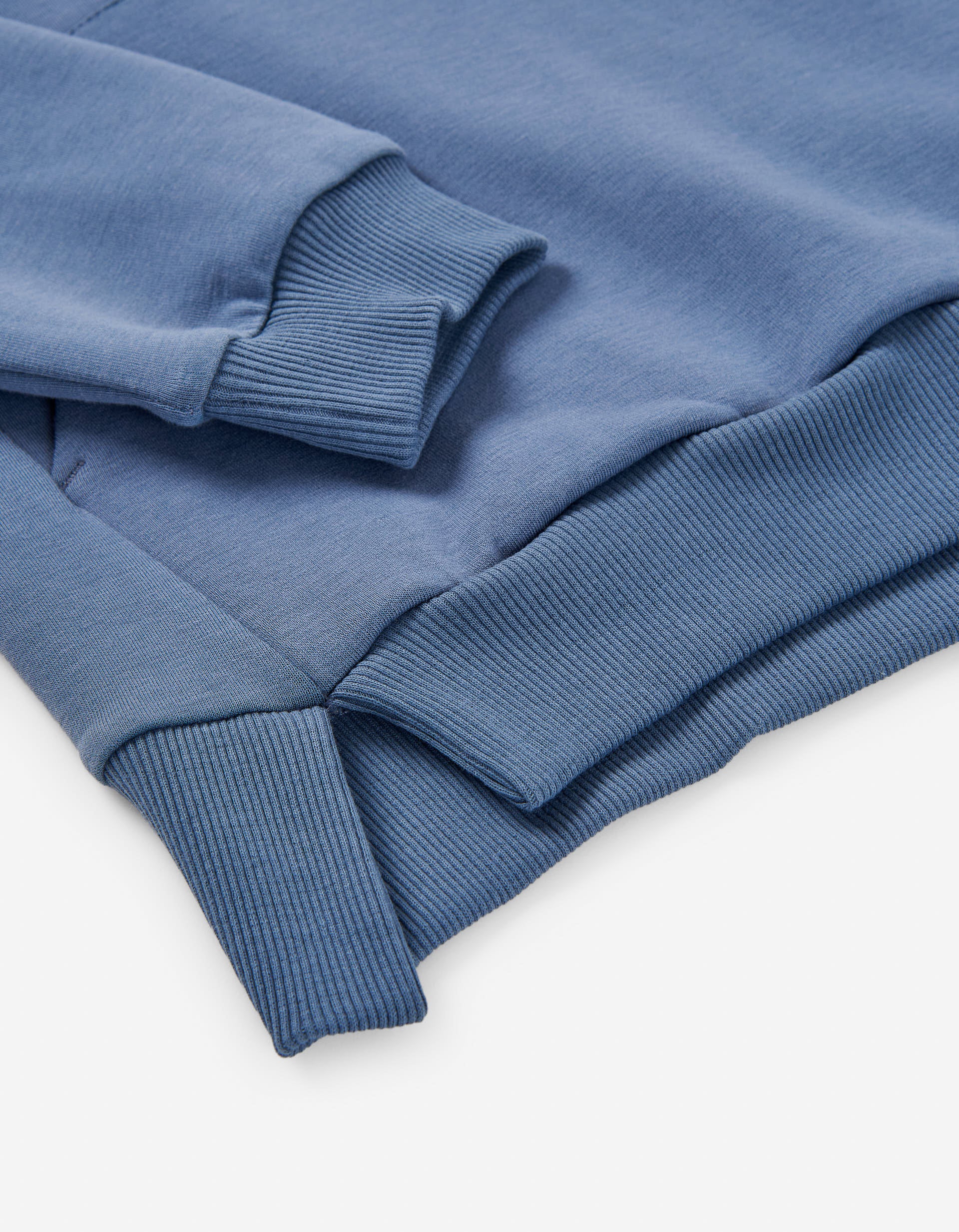 Hooded sweatshirt with Design print and pocket for boys, blue