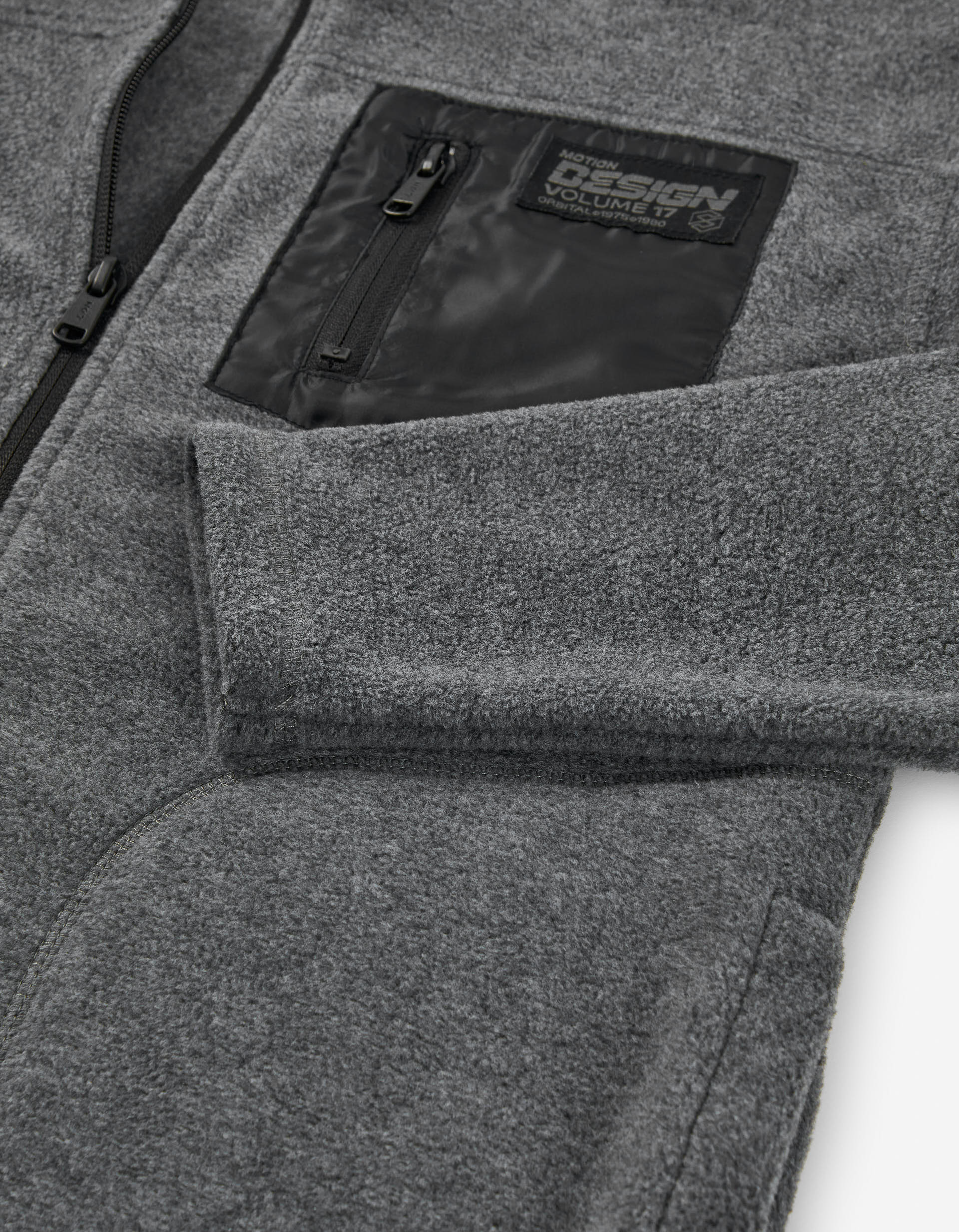 Polar fleece jacket with chest pocket for boys, dark grey