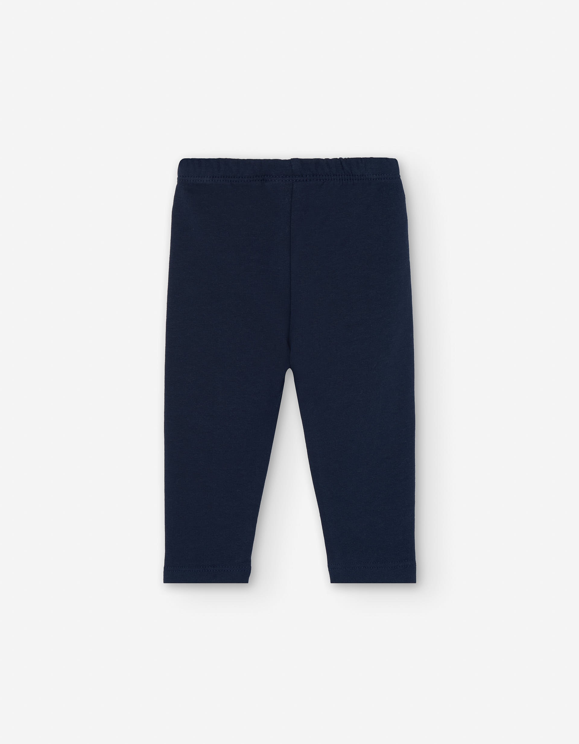 Leggings cardadas com cintura elástica para bebé menina, azul-escuro