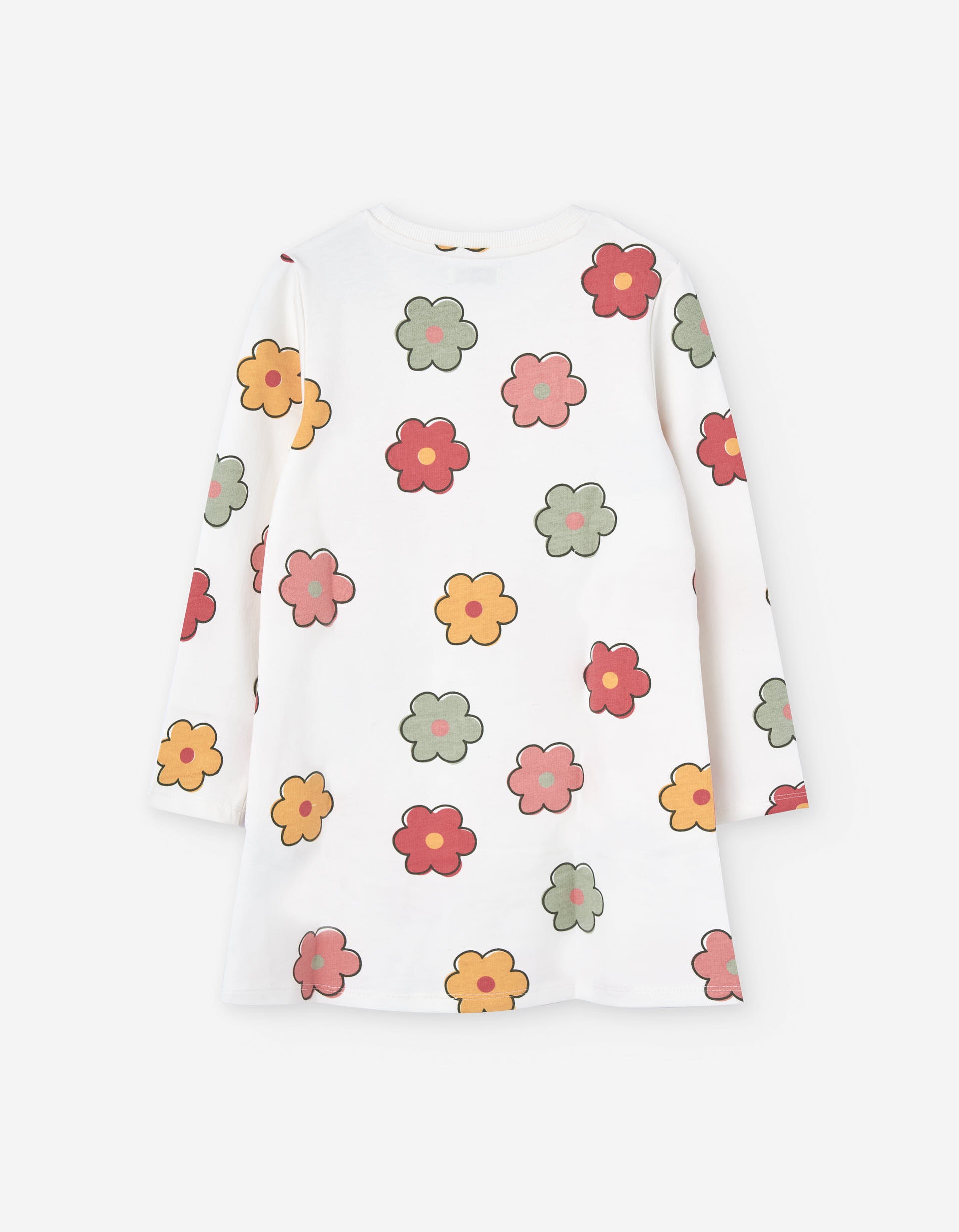 Cotton floral dress with kangaroo pocket for girls, multicolour