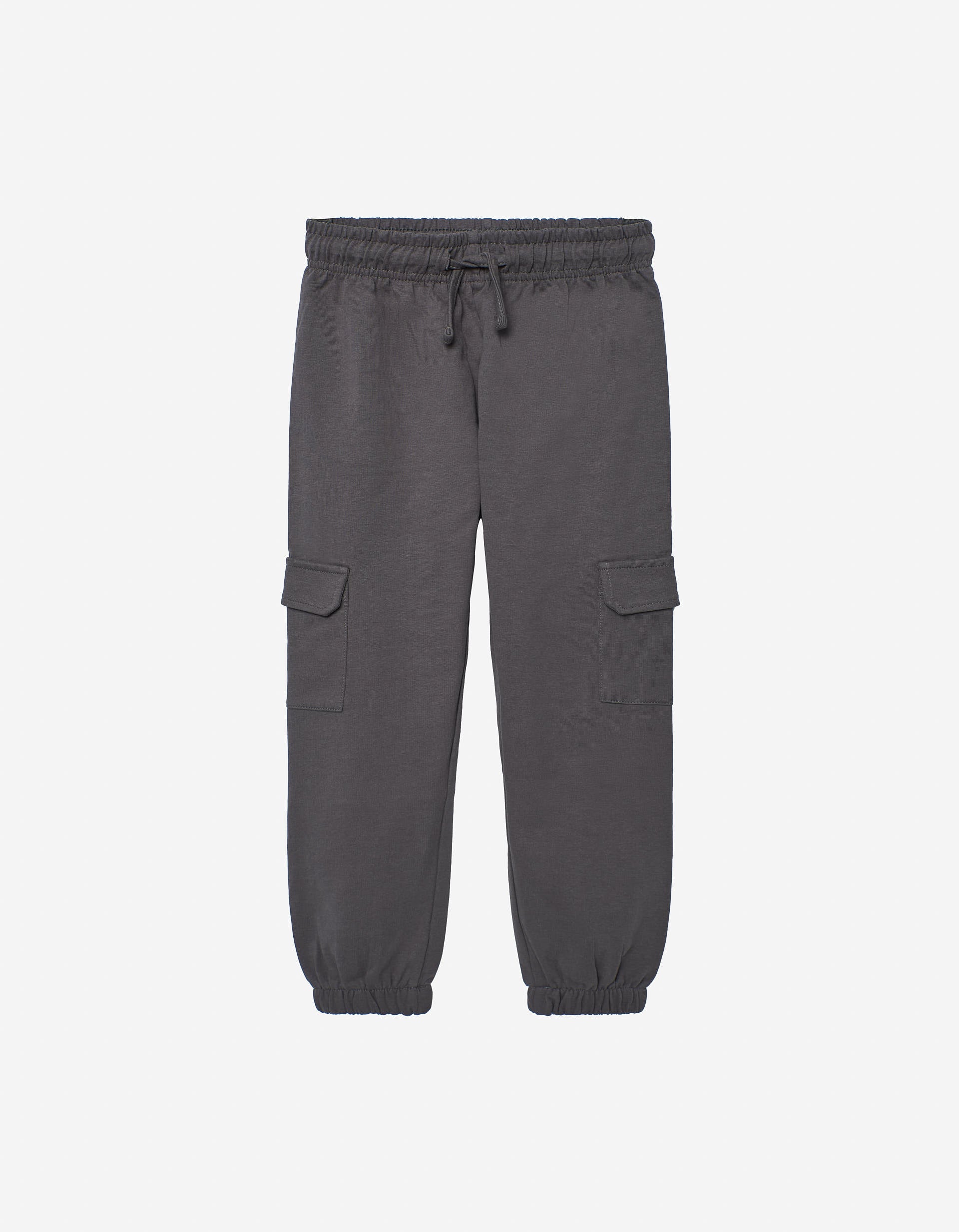 Joggers with cargo pockets for girls, dark grey