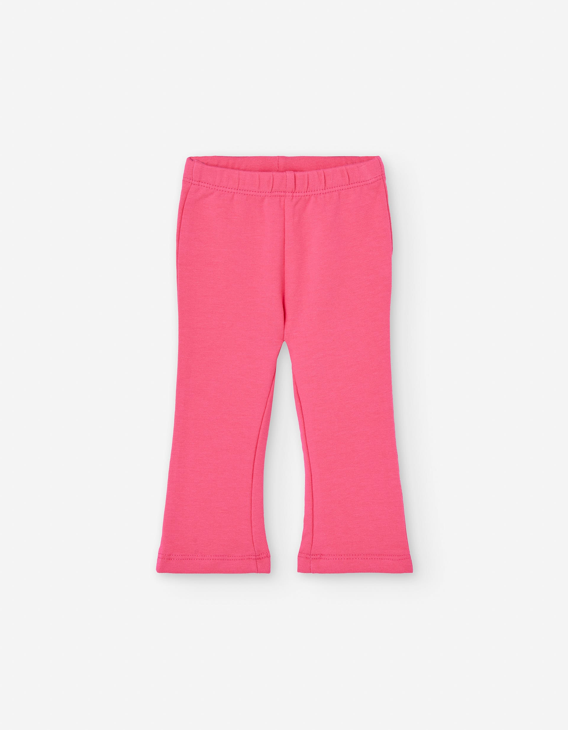 Brushed flared leggings for baby girls, fuchsia pink