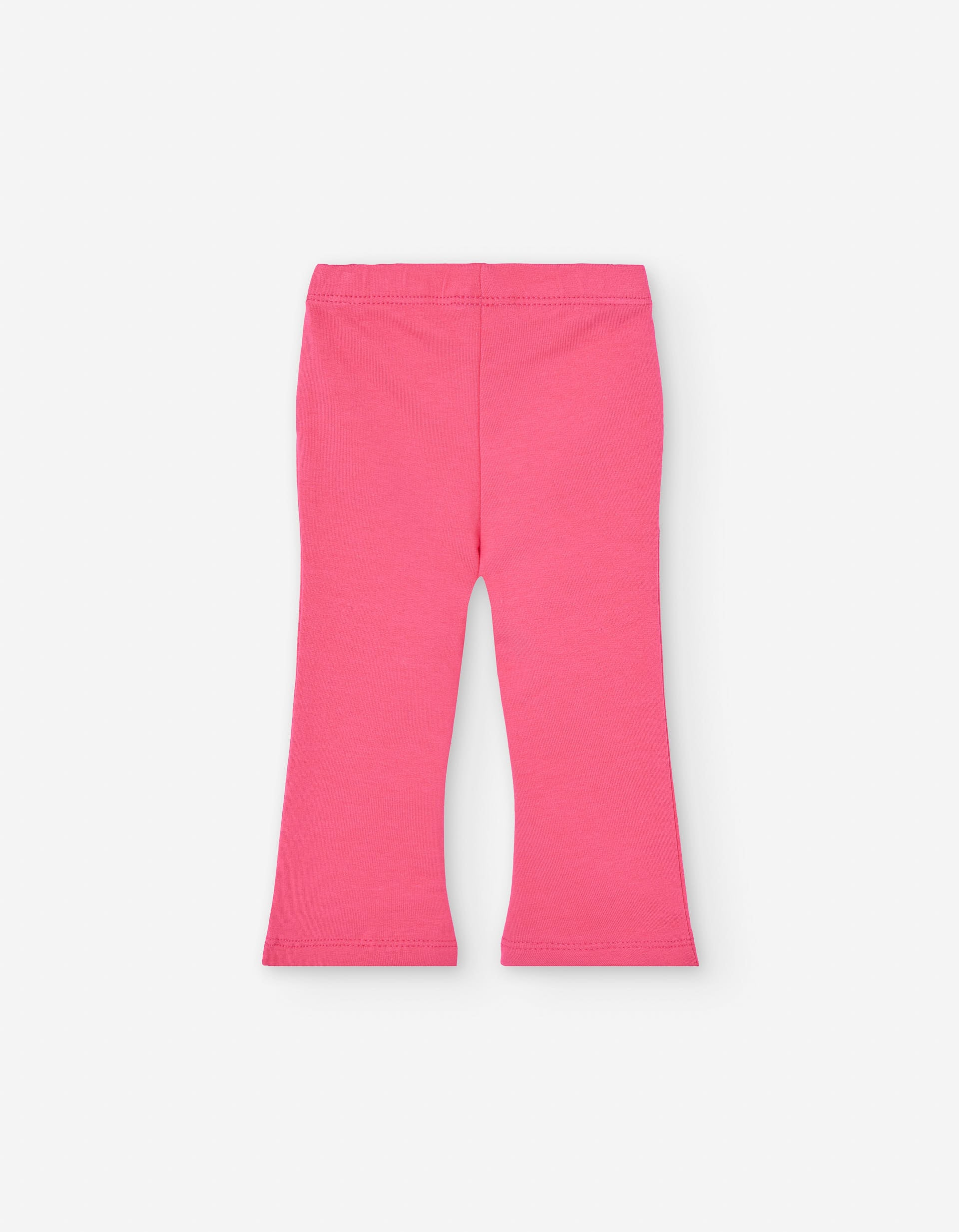 Brushed flared leggings for baby girls, fuchsia pink