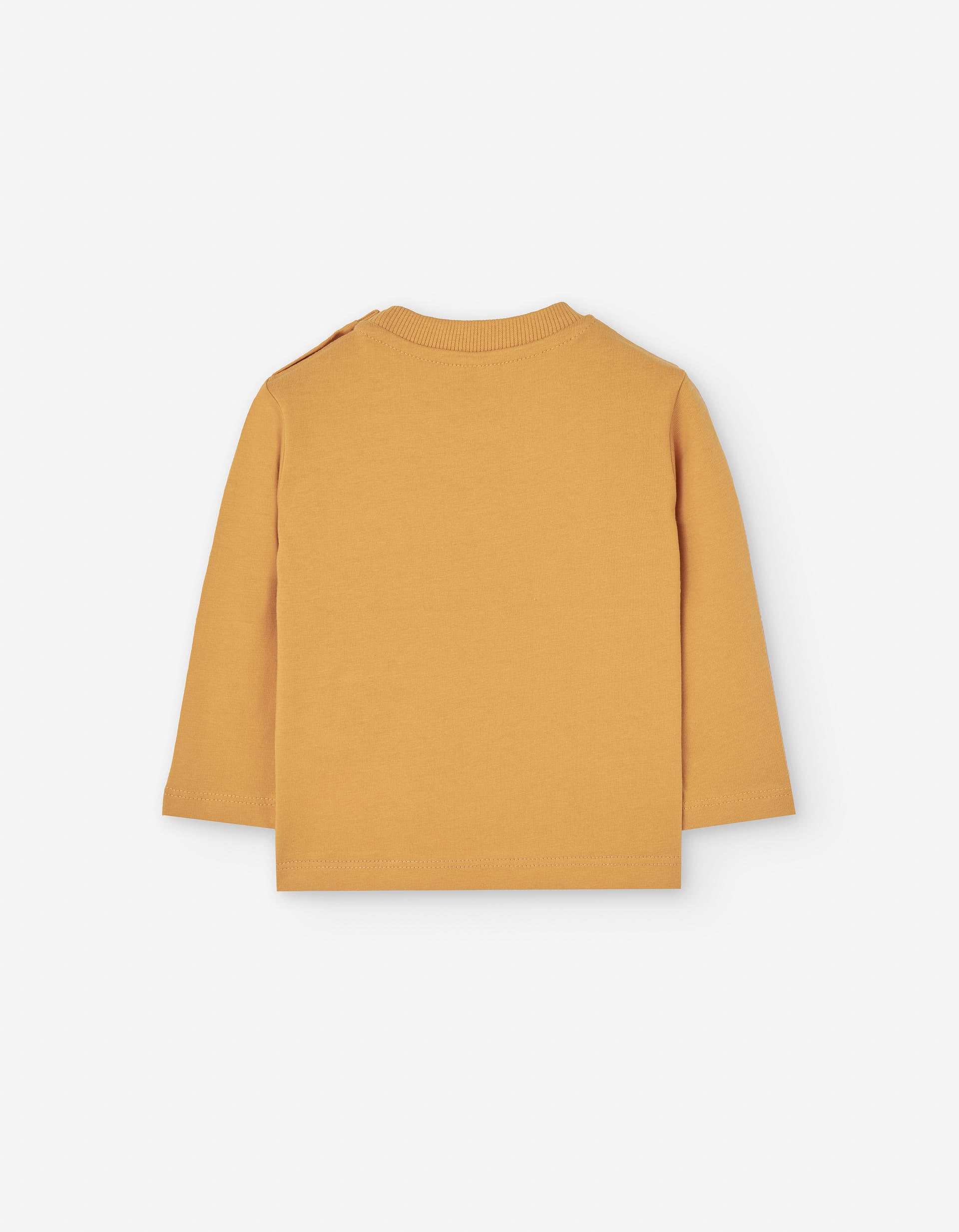 Long sleeve cotton T-shirt with vehicles print for baby boys, yellow