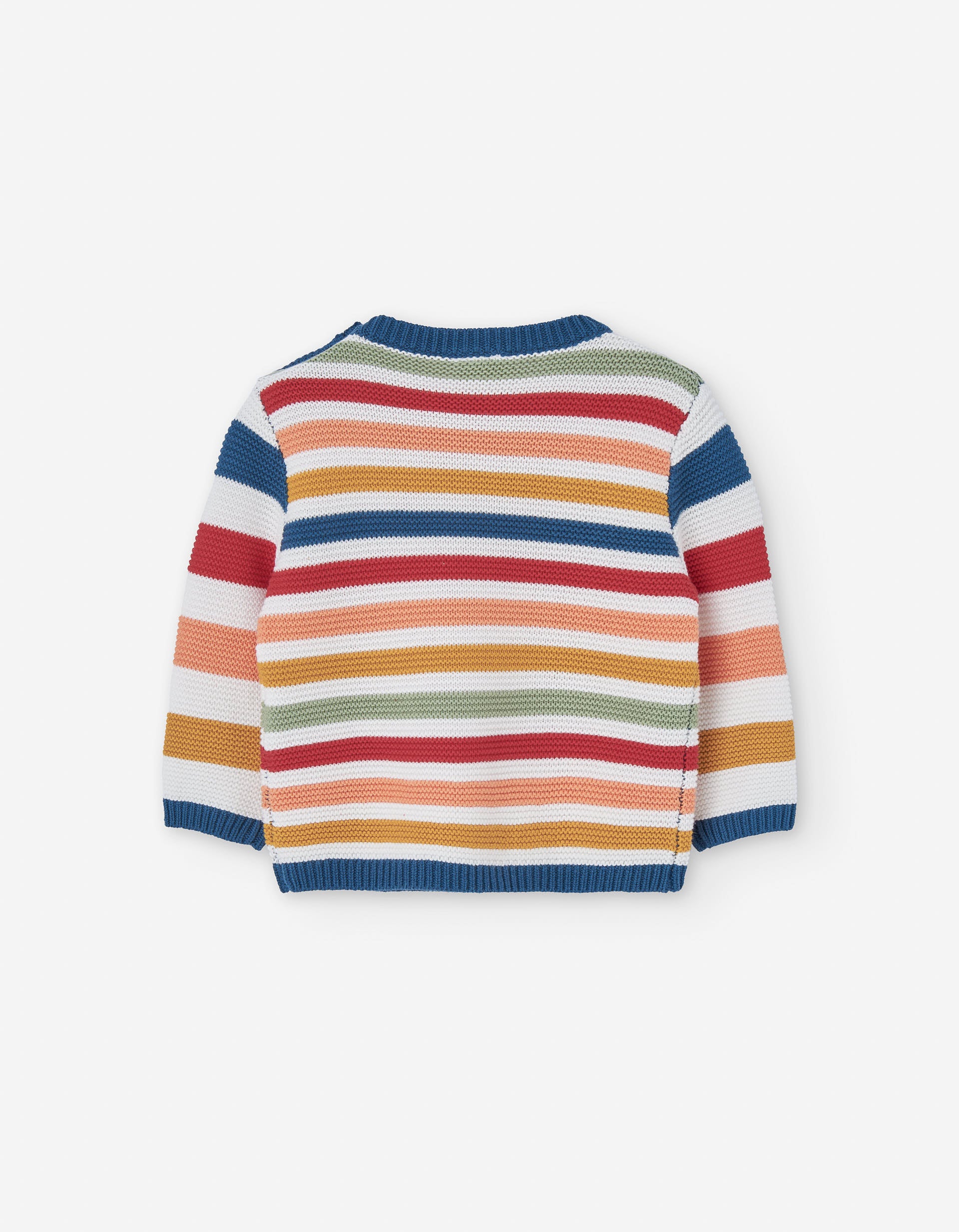Cotton knitted jumper with stripes for baby boys, multicolour