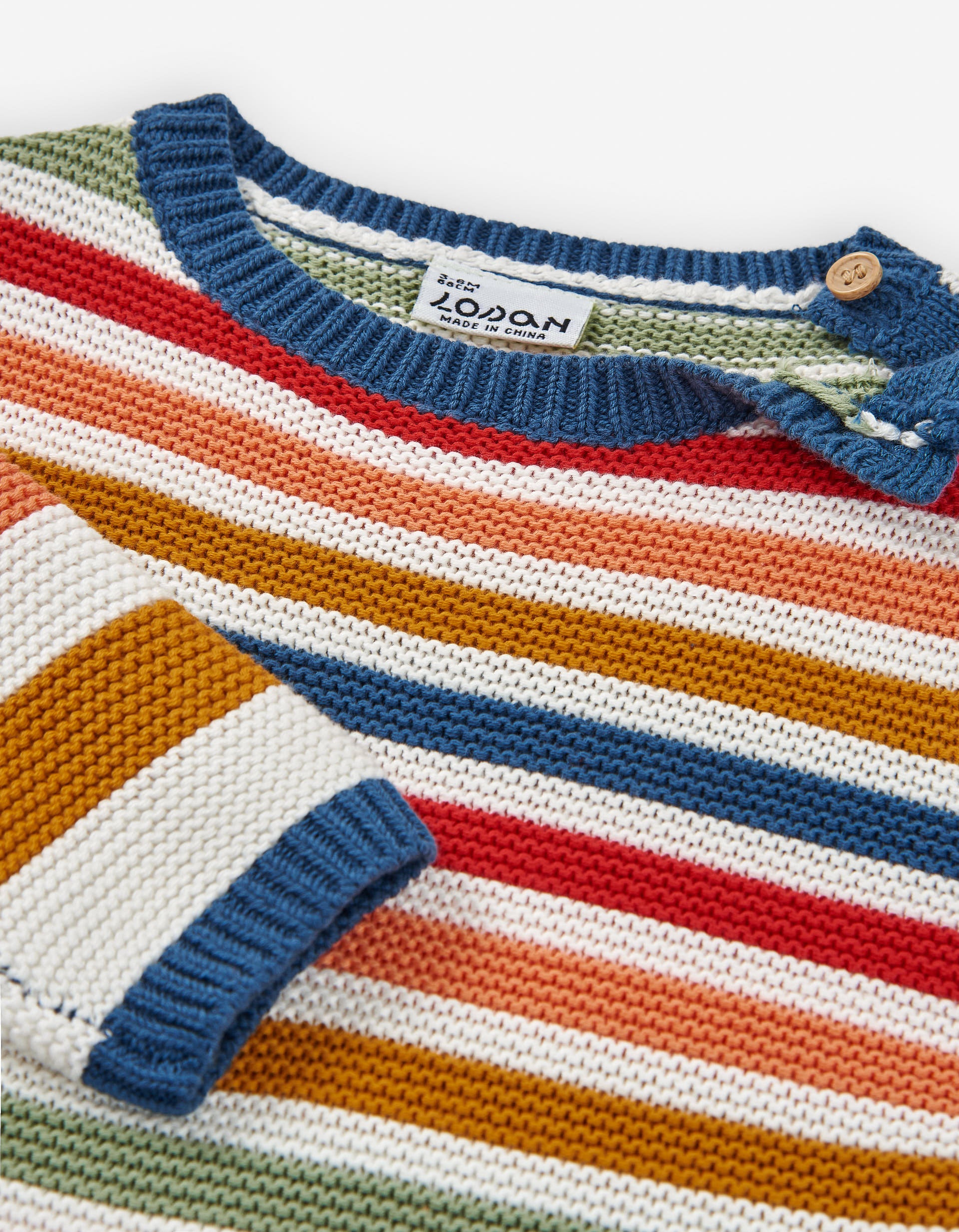 Cotton knitted jumper with stripes for baby boys, multicolour