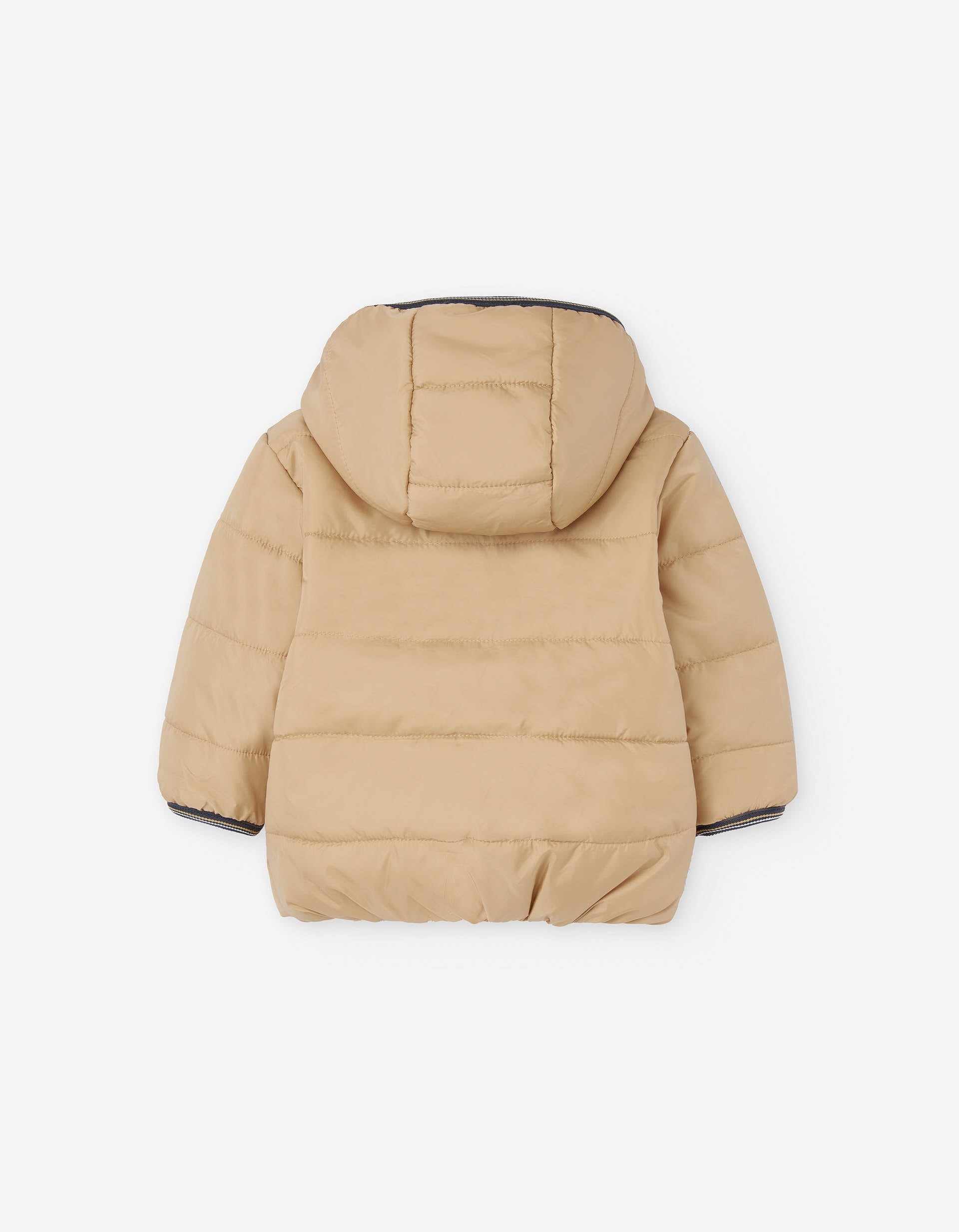Hooded puffer jacket for baby boys, beige