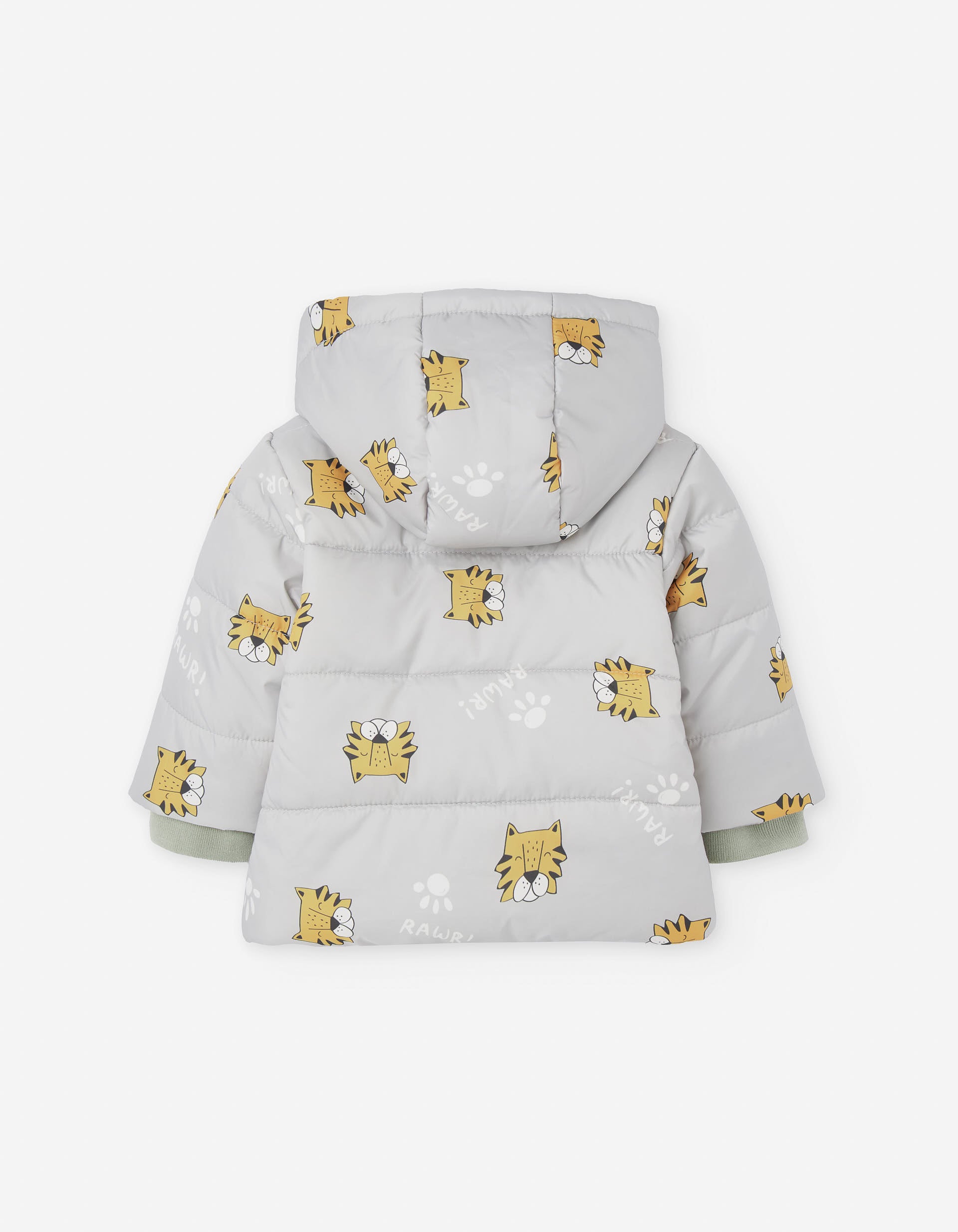 Chaqueta acolchada con capucha y forro polar para bebé niño, gris