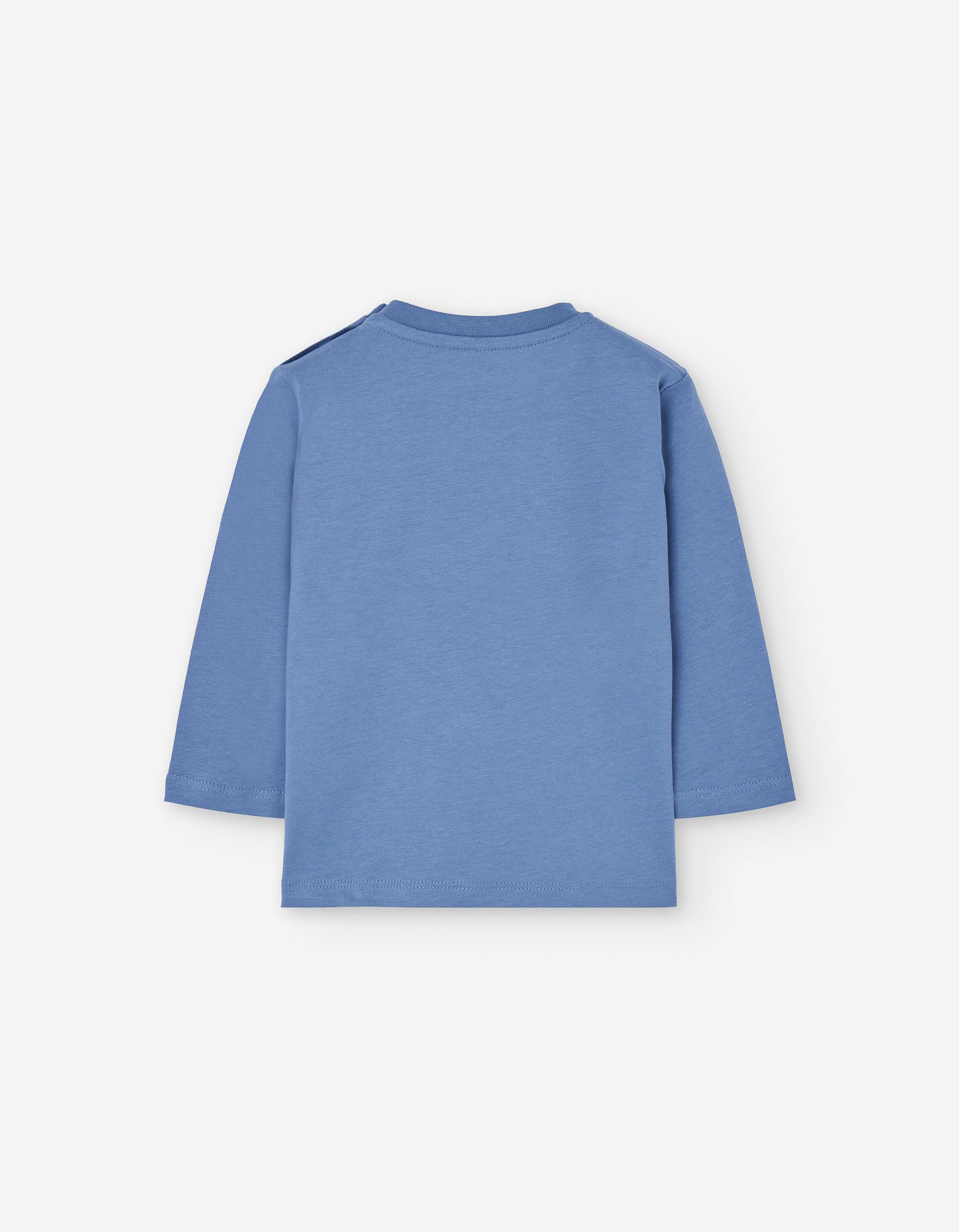 T-shirt de algodão com estampado de urso para bebé menino, azul