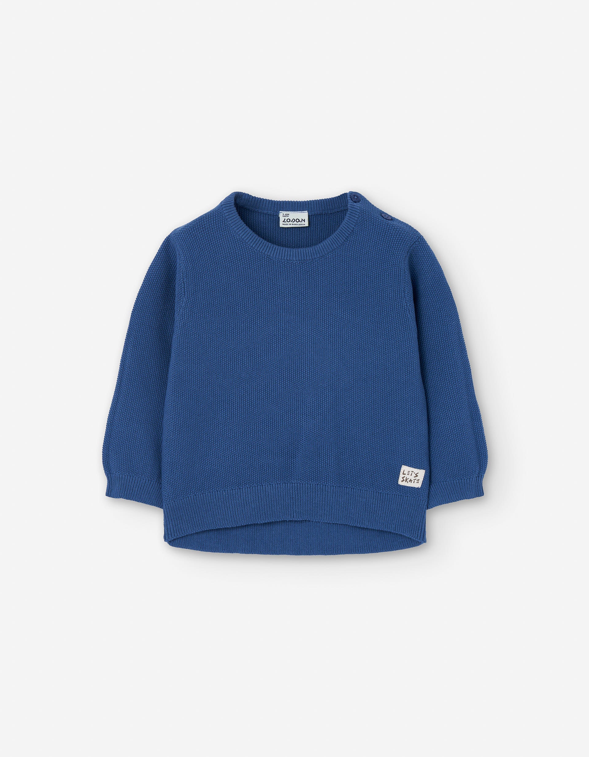 Cotton knitted jumper for baby boys, blue