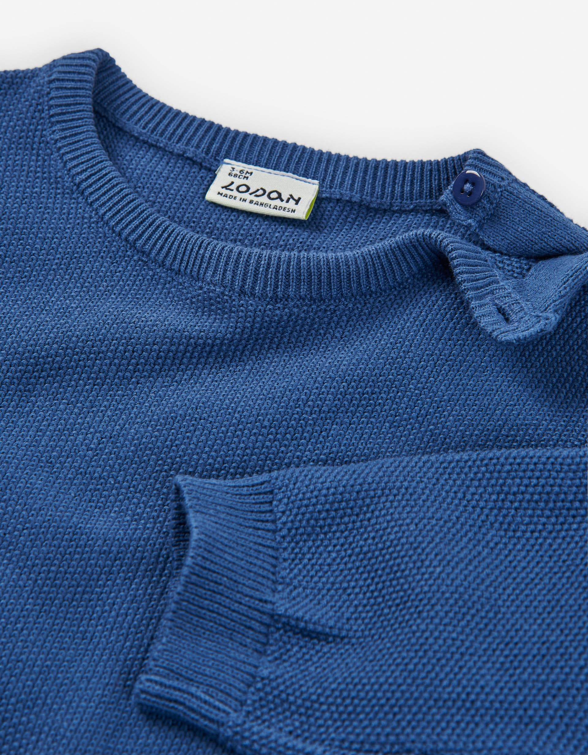 Cotton knitted jumper for baby boys, blue