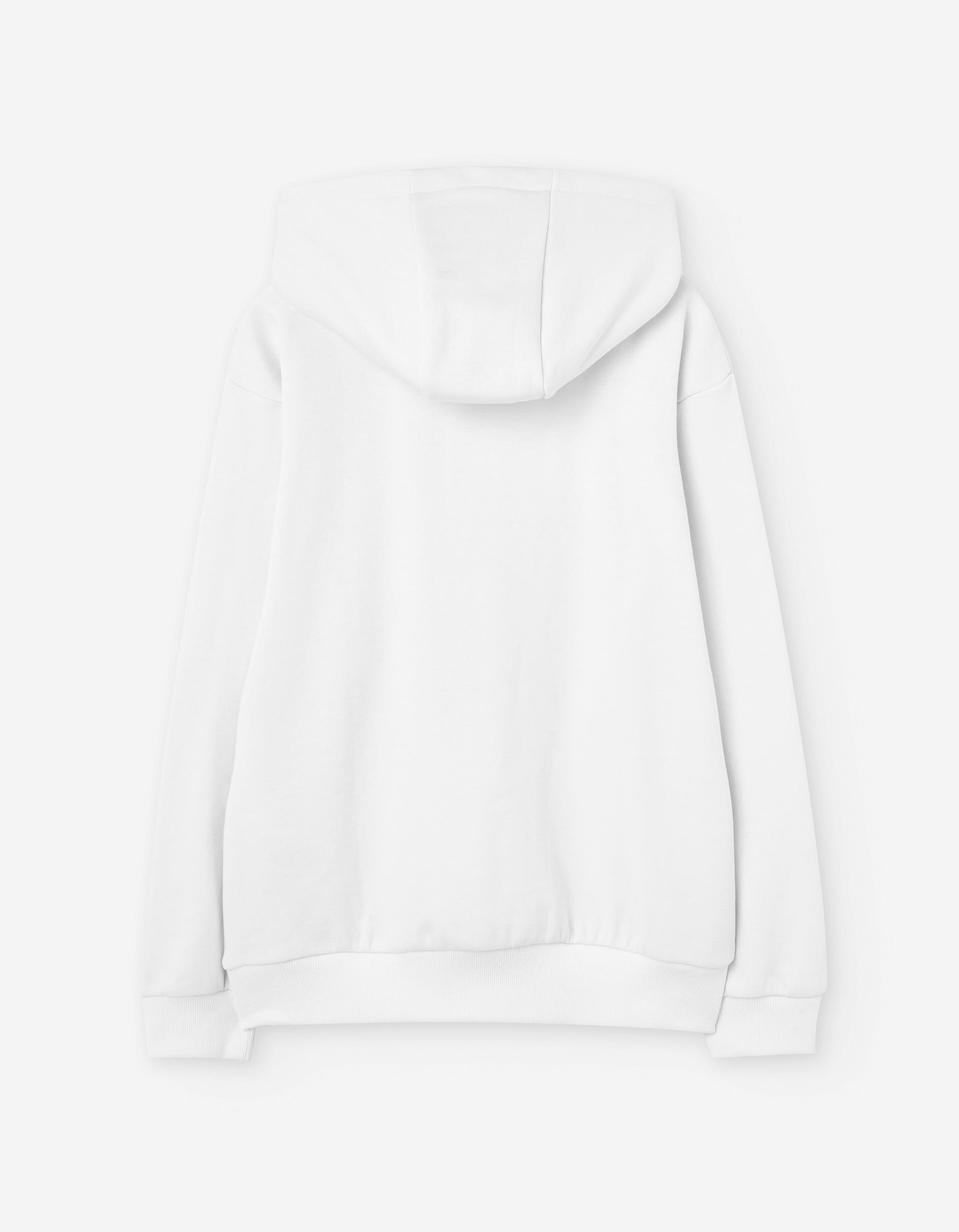 Brushed hooded sweatshirt with Concept print for boys, white