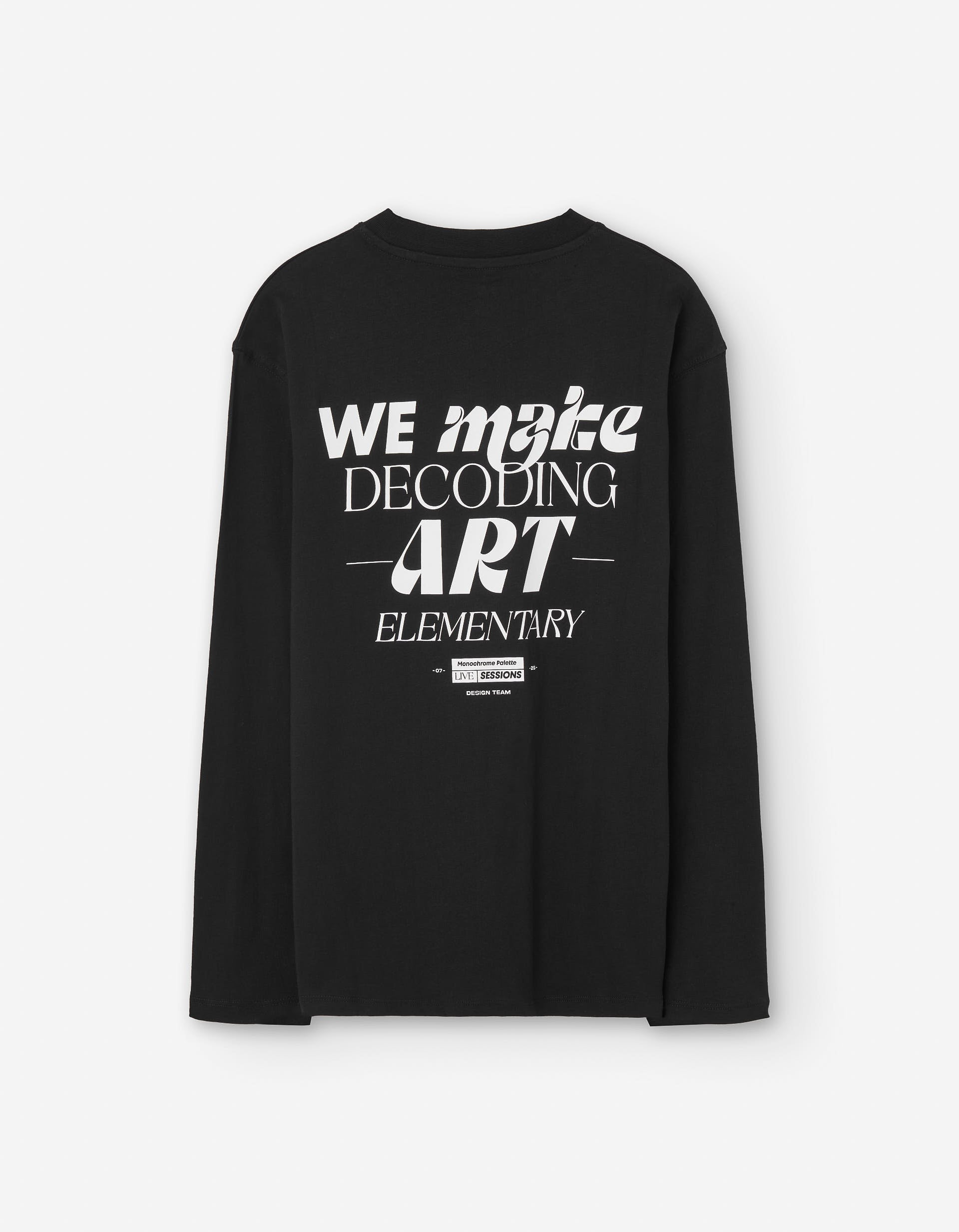 Long sleeve cotton T-shirt with creative print for boys, black