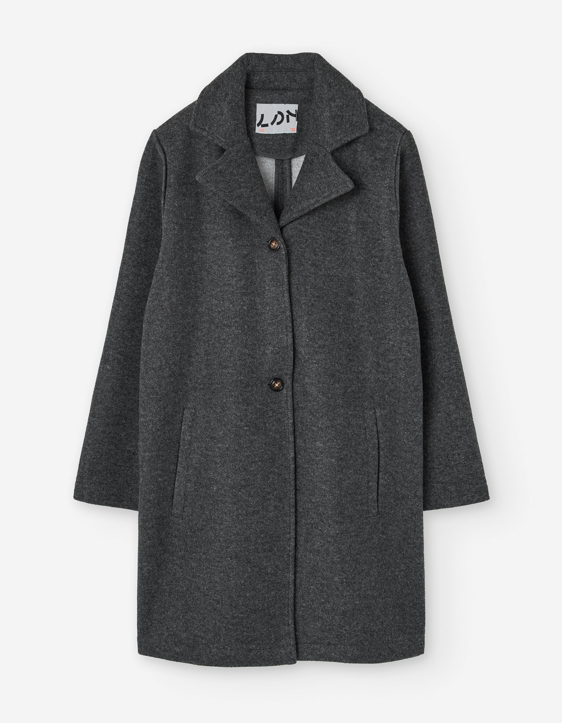 Sobretudo comprido com efeito de lã e bolsos para menina, cinza-escuro