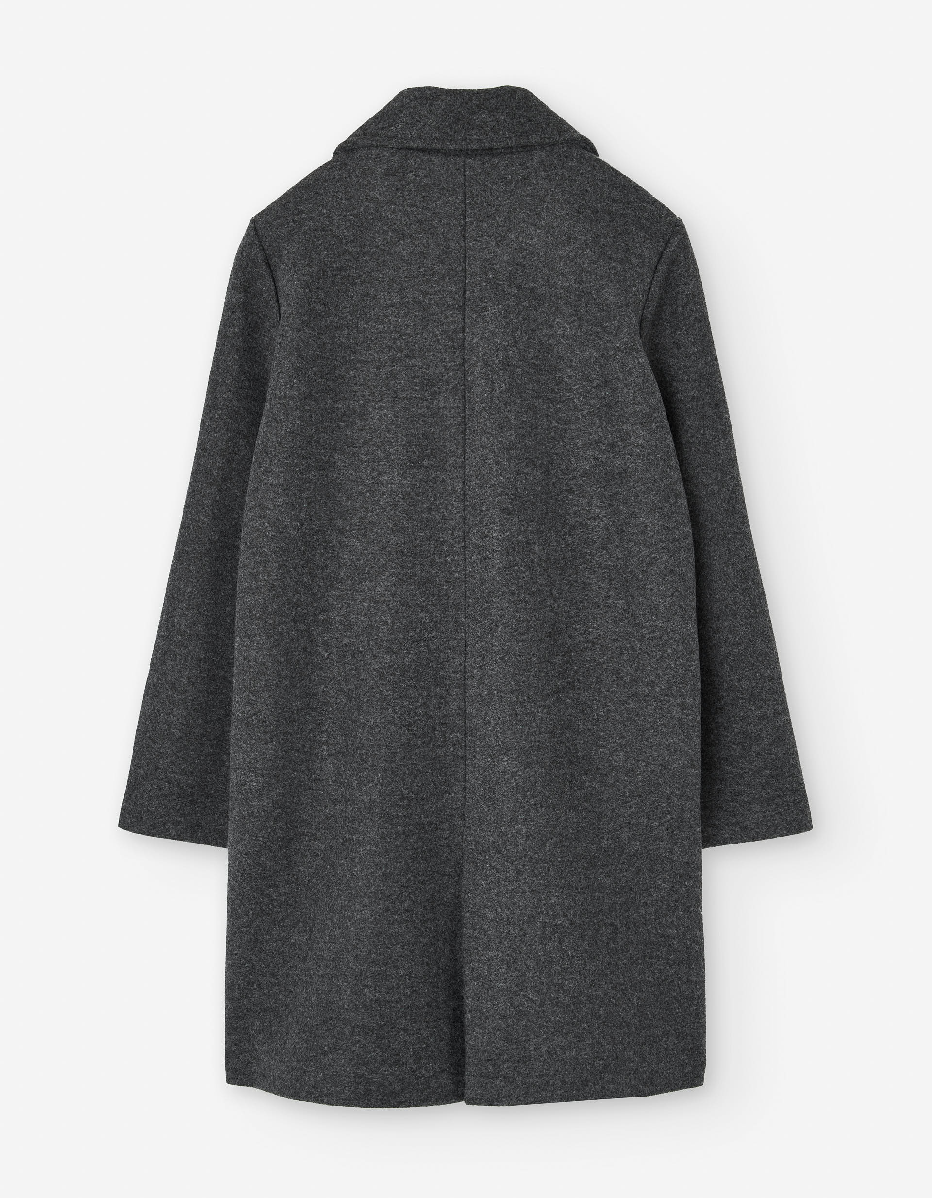 Sobretudo comprido com efeito de lã e bolsos para menina, cinza-escuro