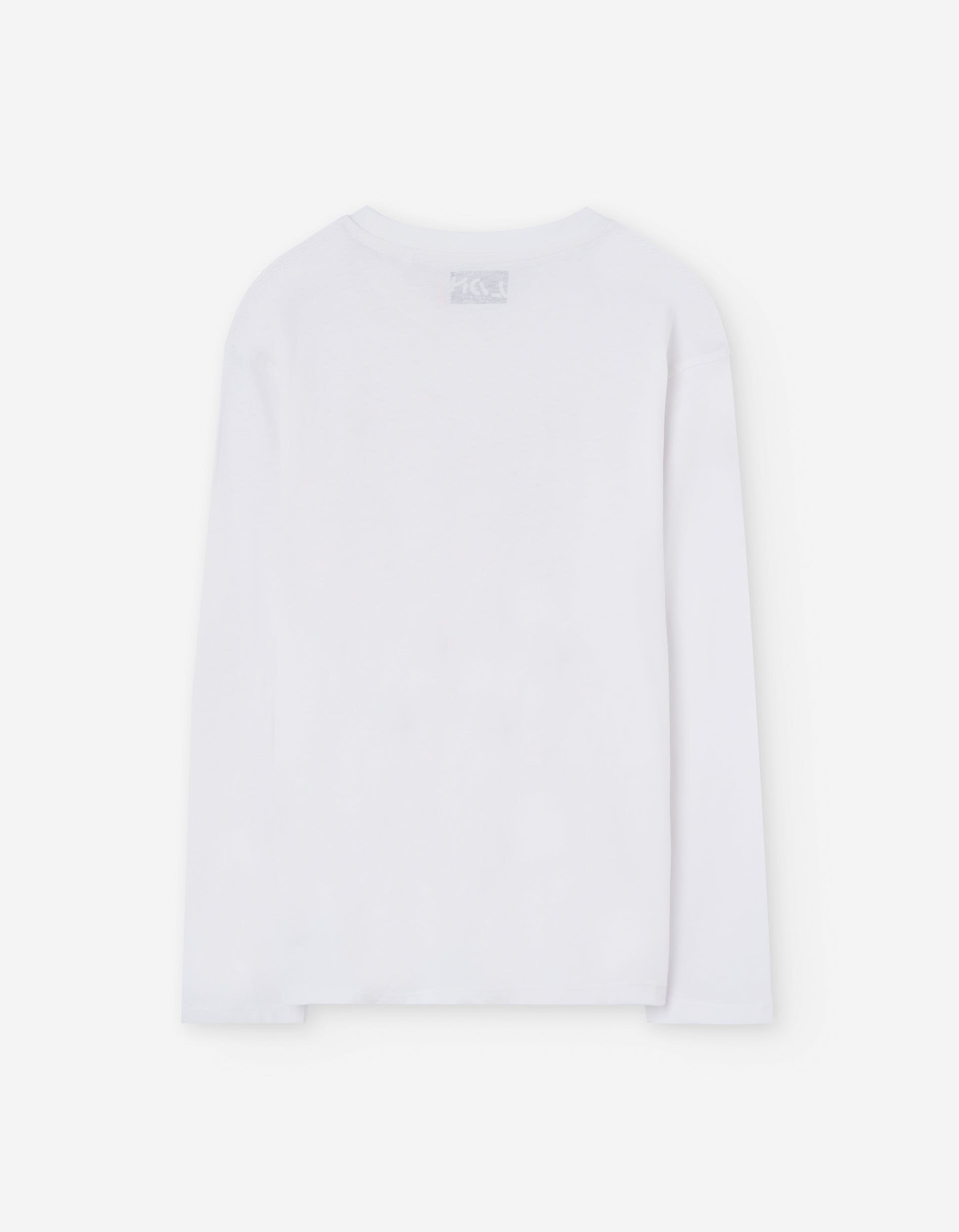 Long sleeve cotton T-shirt with Art print for boys, white
