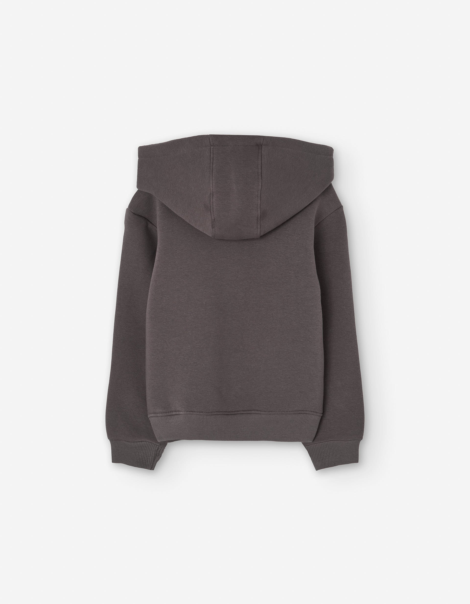 Cotton hooded sweatshirt with 'rock star' print for girls, dark grey