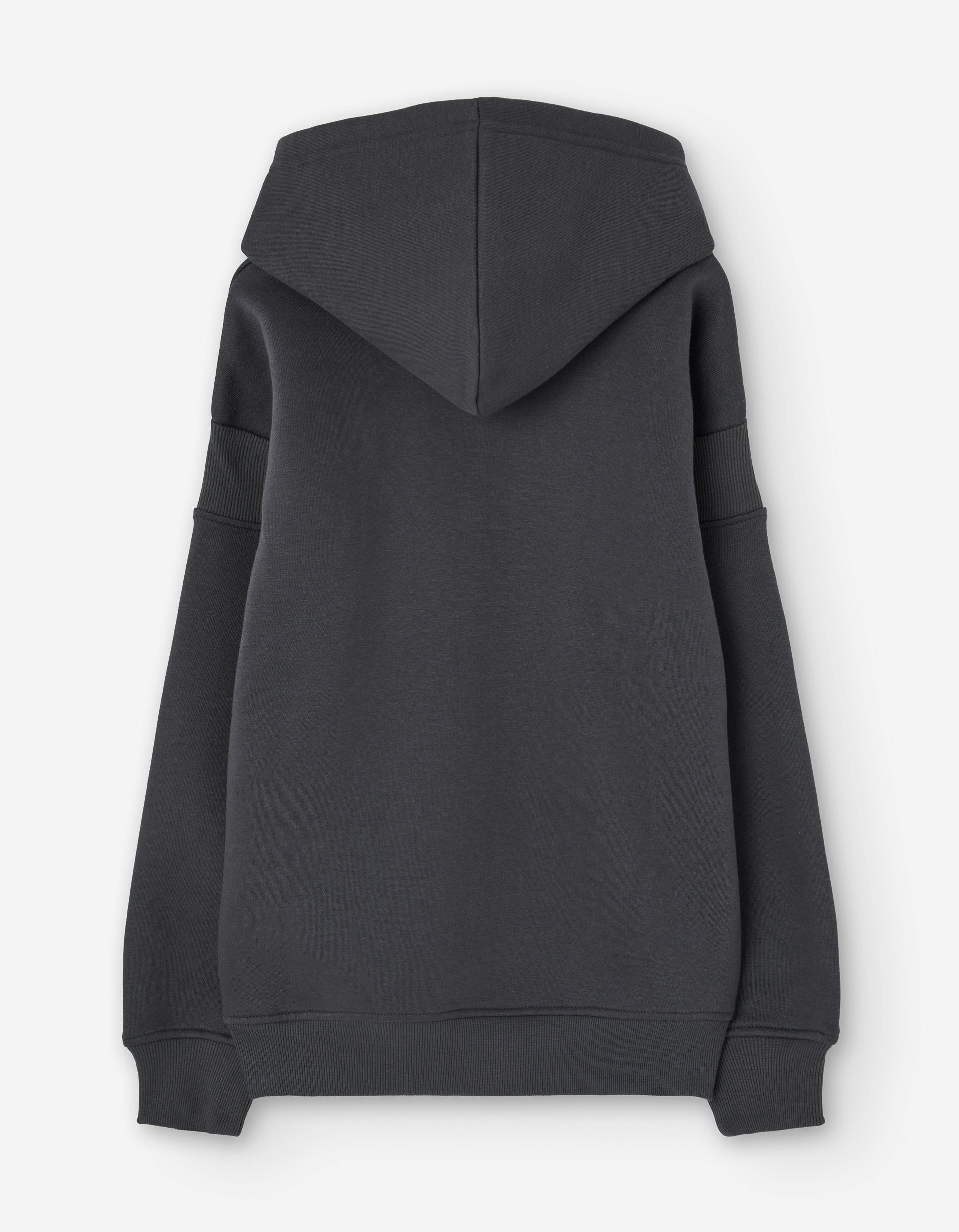 Brushed hooded sweatshirt with Art print for boys, dark grey