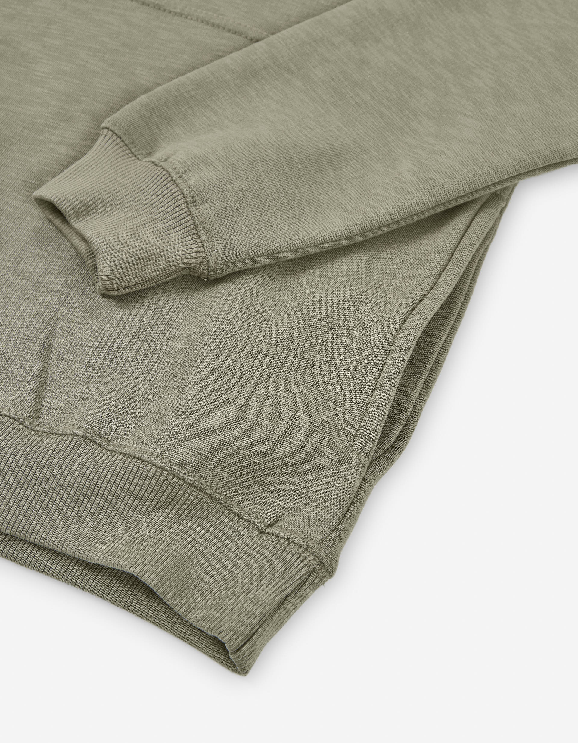 Brushed hooded sweatshirt with Remote Trail print for boys, green