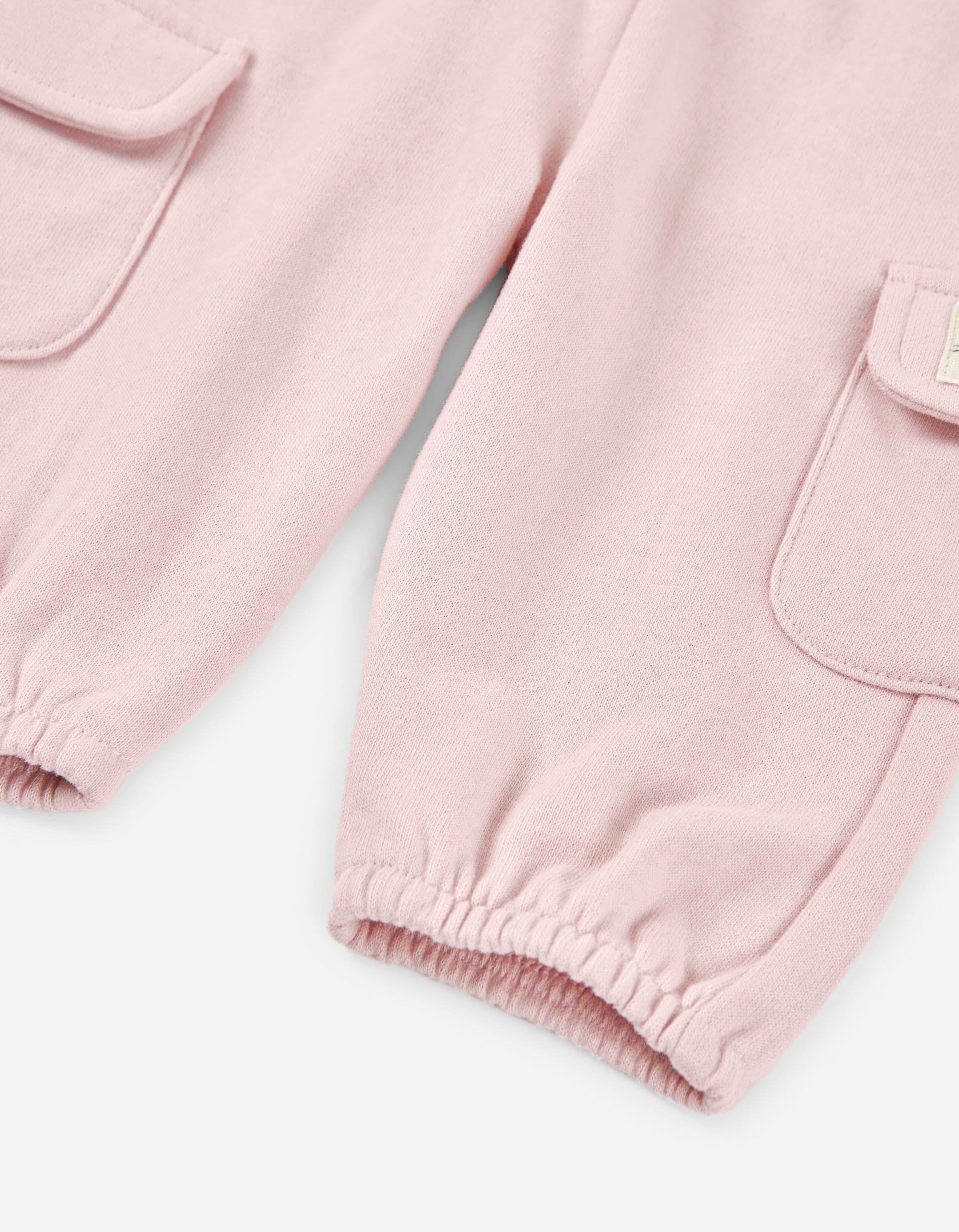 Brushed cargo trousers for baby girls, light pink