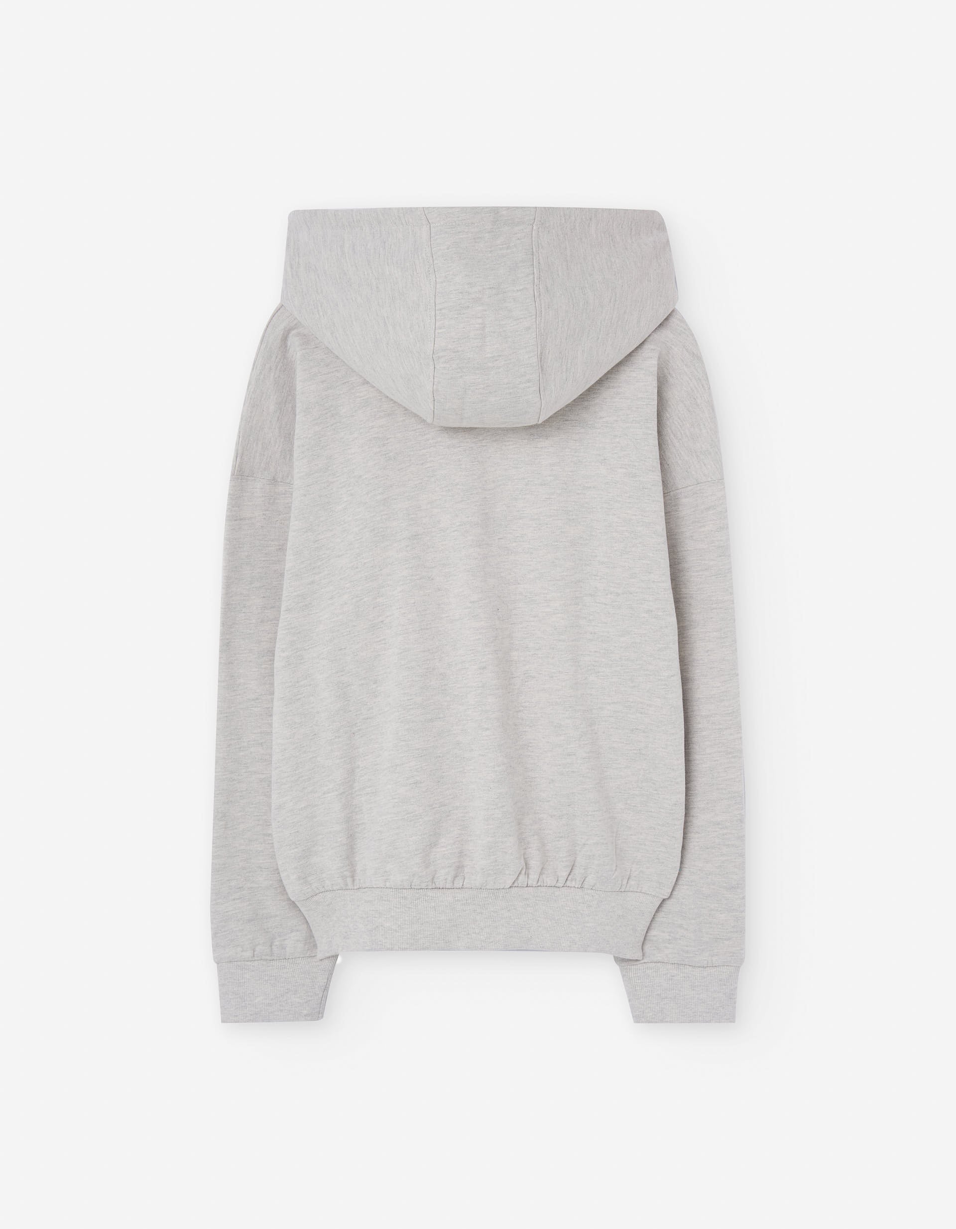 Sweat en coton peigné à capuche Slow Life pour fille, gris clair