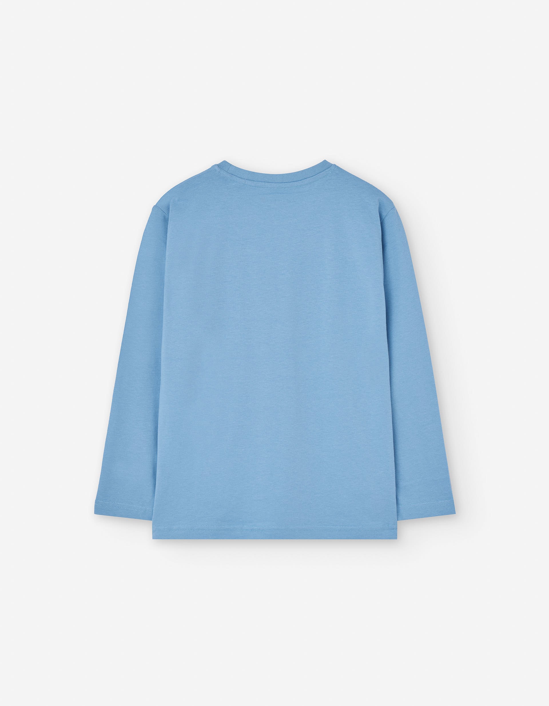 Long sleeve cotton T-shirt with skater print for boys, light blue