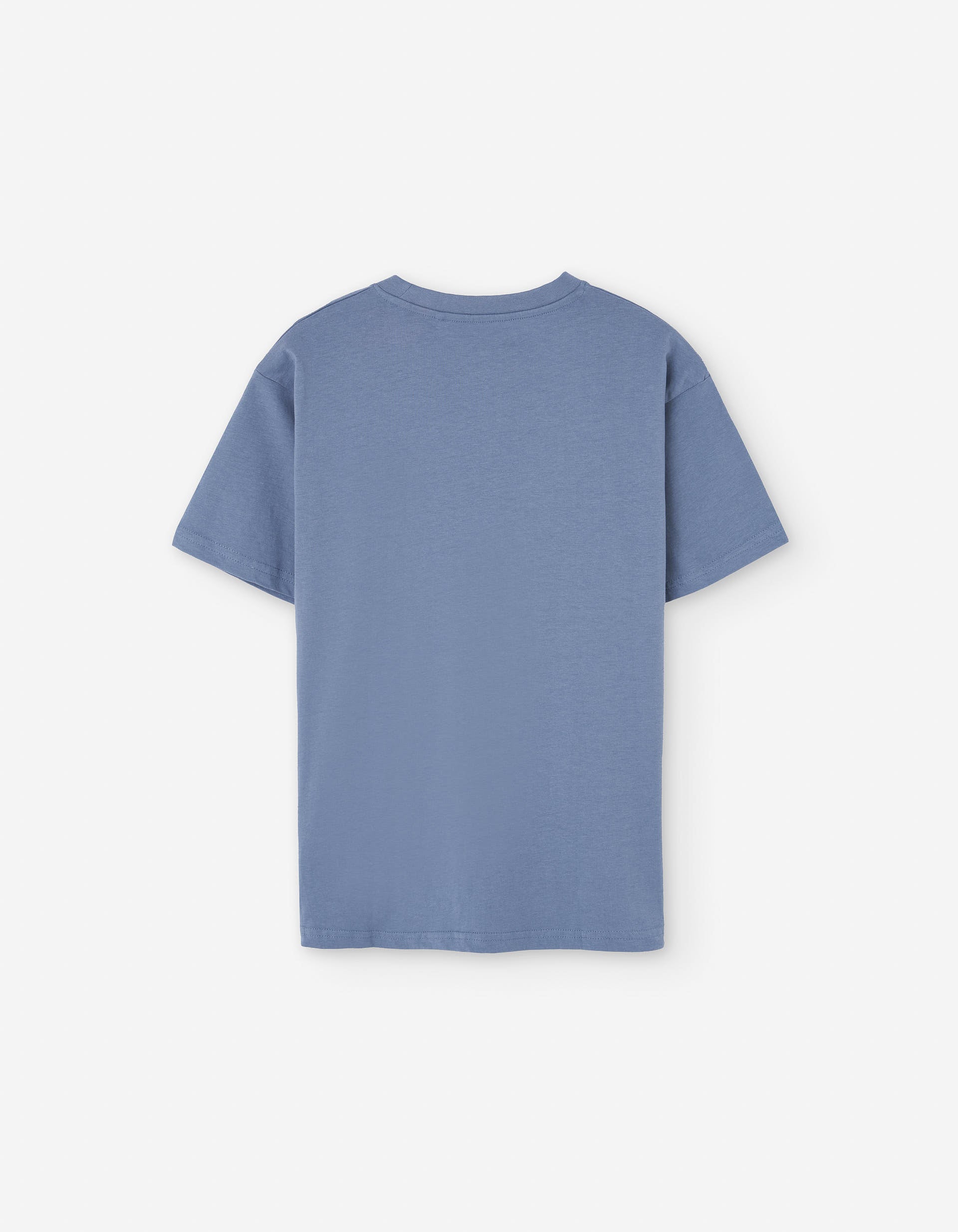 Cotton T-shirt with front print for boys, blue