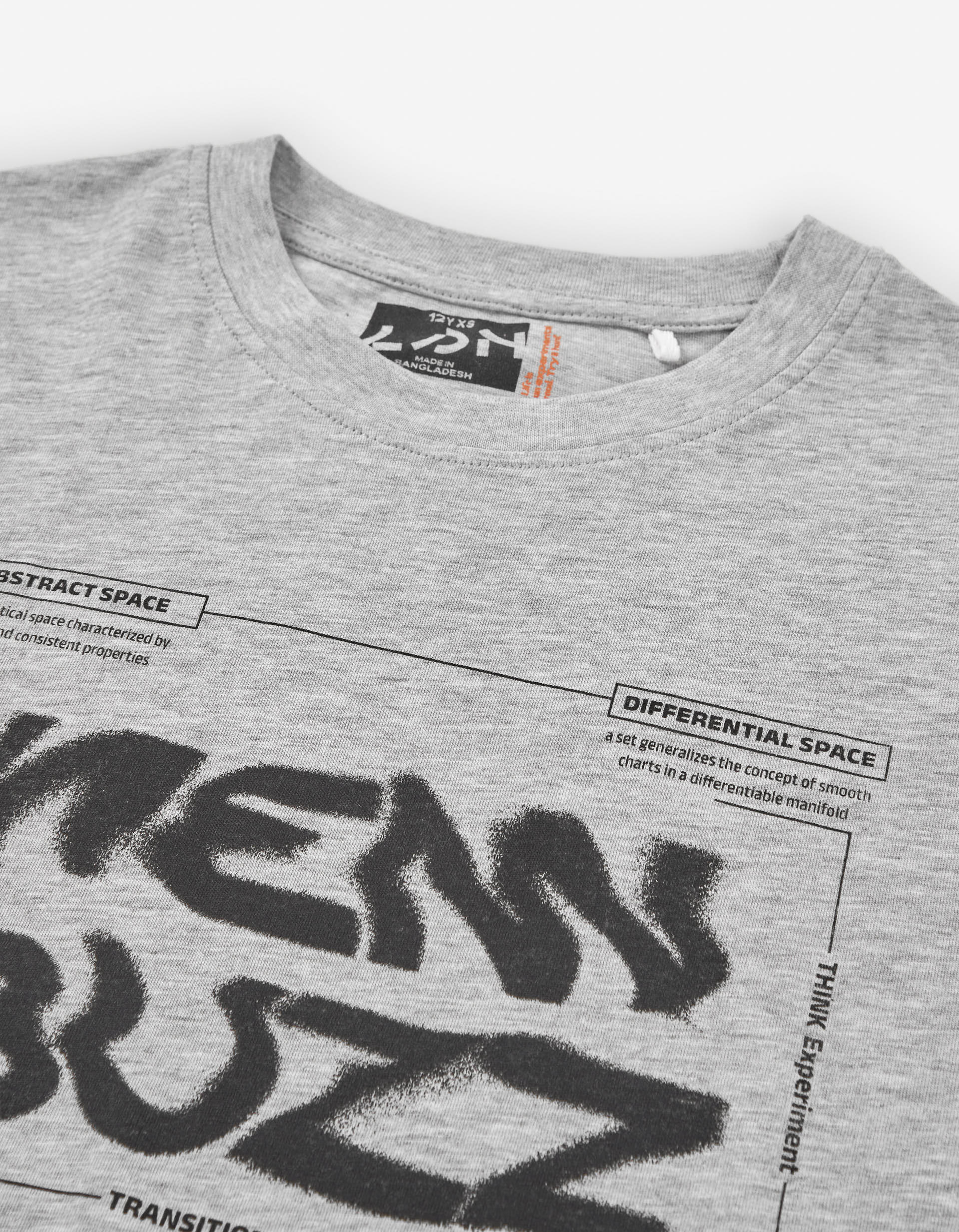 Cotton T-shirt with New Buzz print for boys, light grey