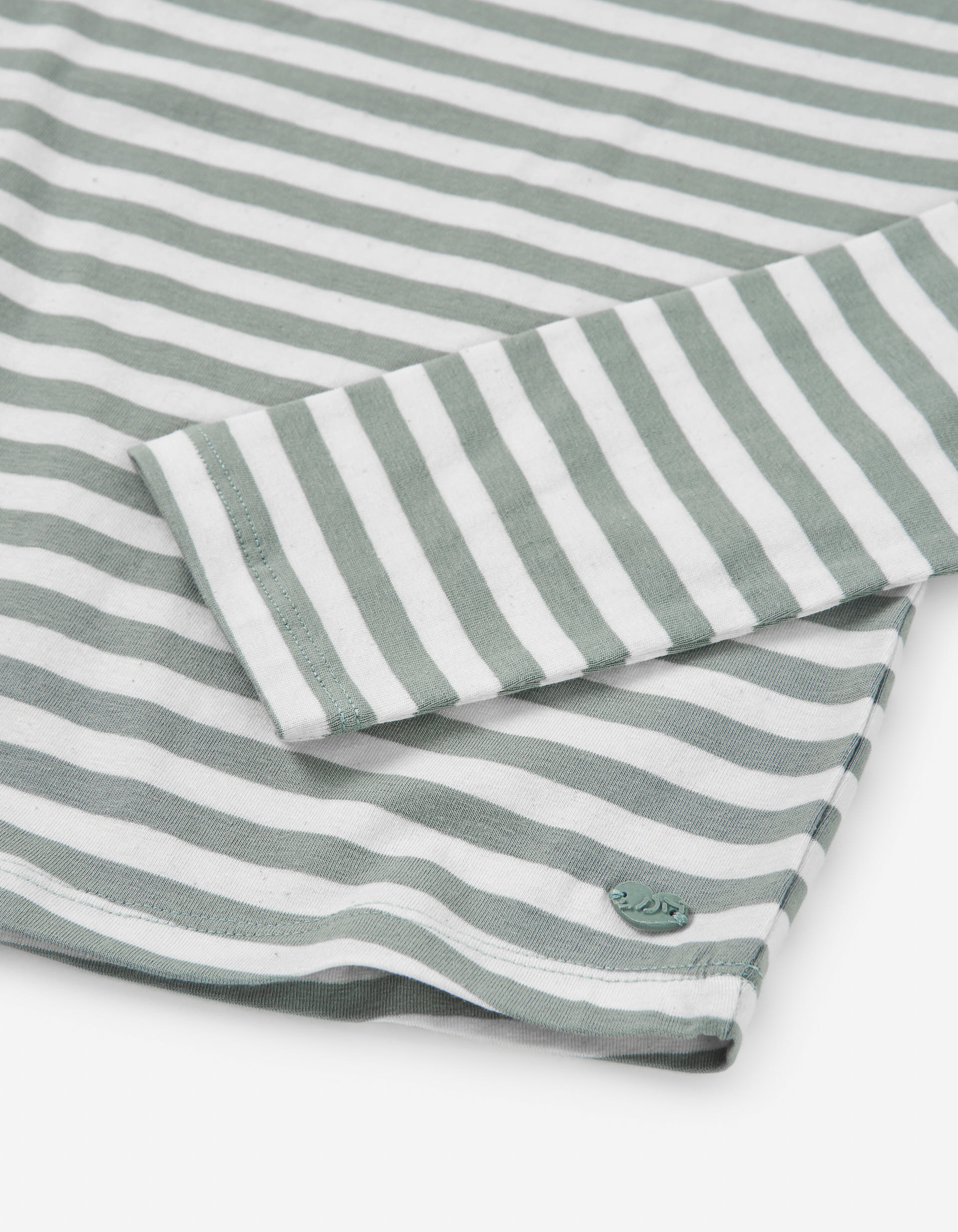 Long sleeve cotton T-shirt with stripes for girls, grey/white