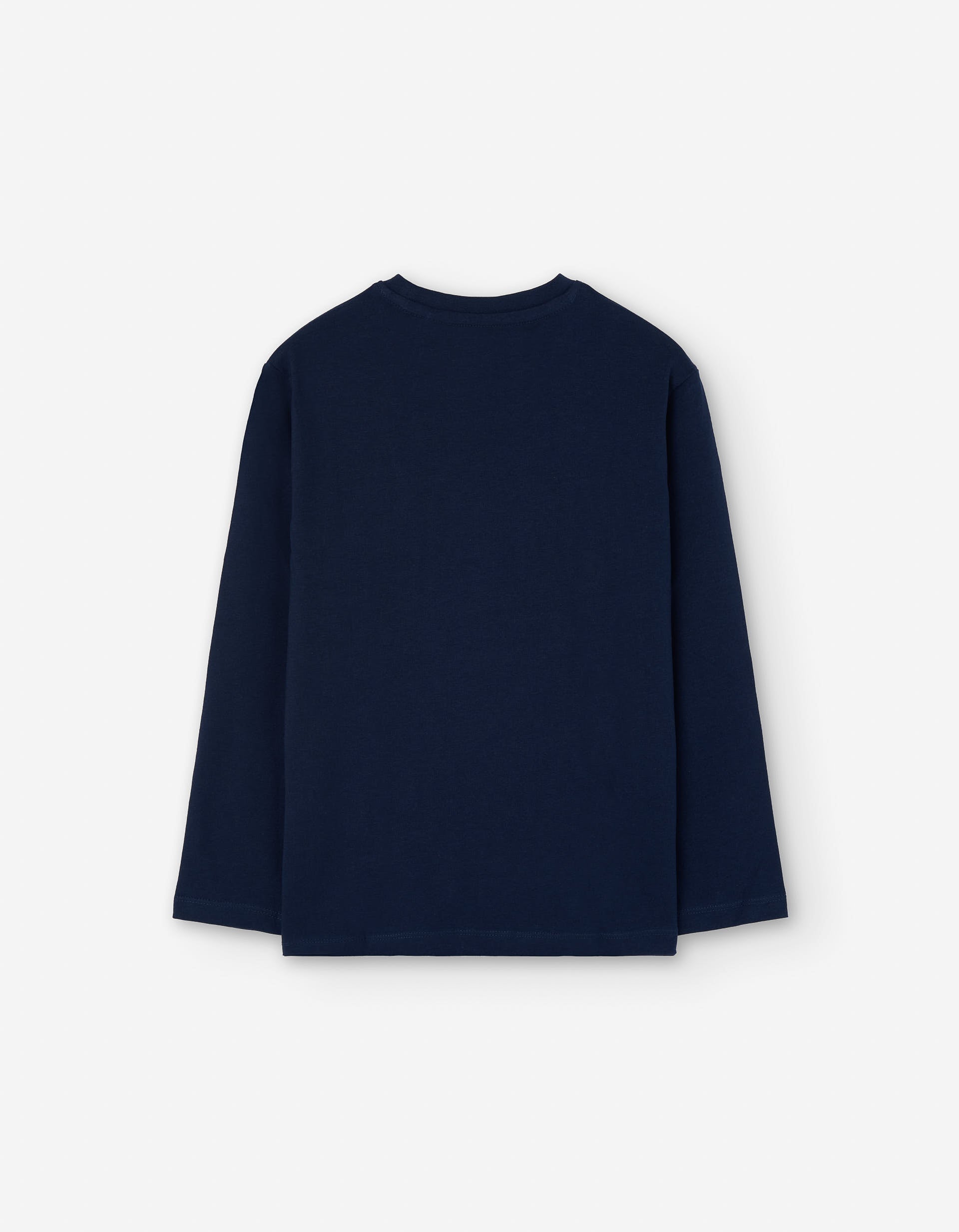 Long sleeve cotton T-shirt with skateboard print for boys, dark blue