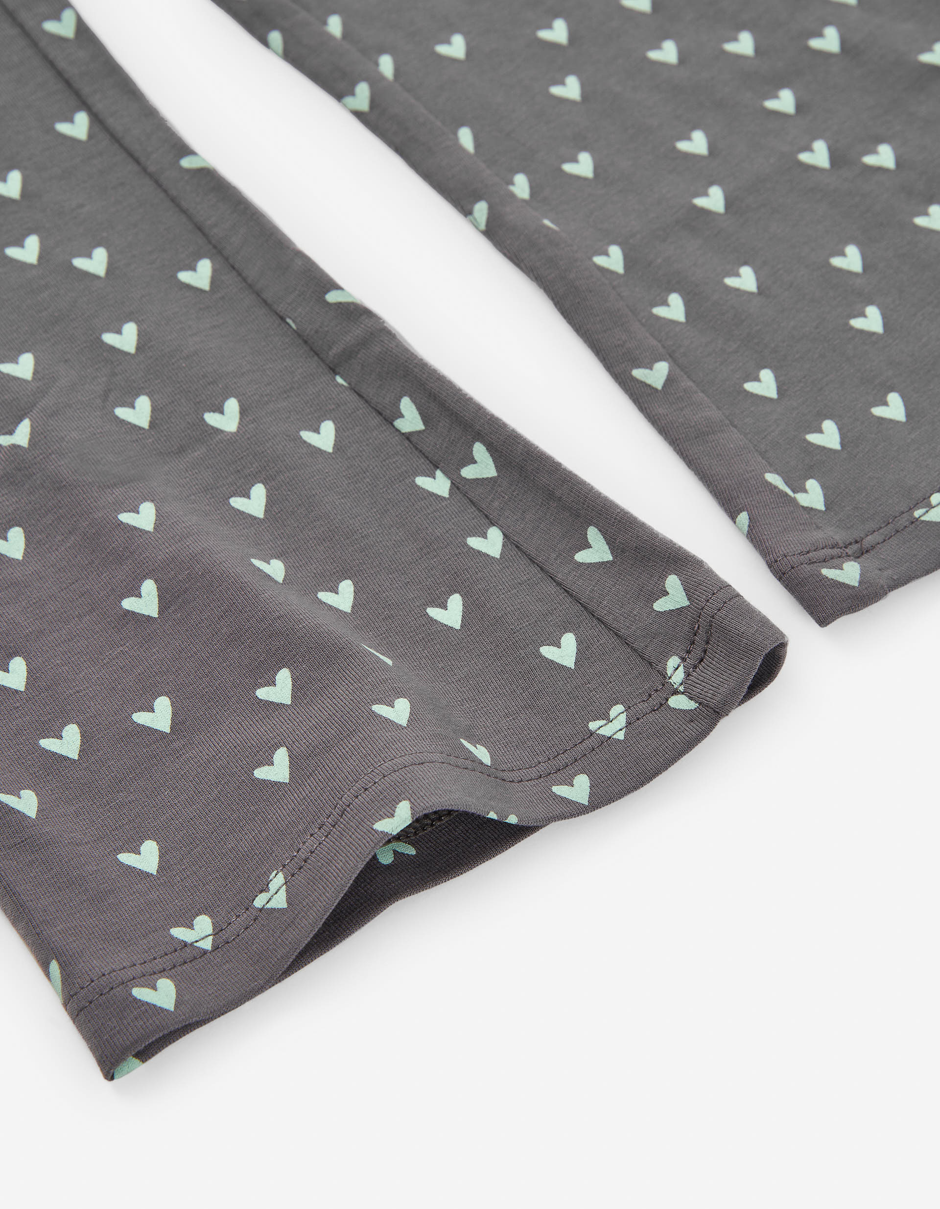 Flared leggings with heart motif for girls, dark grey