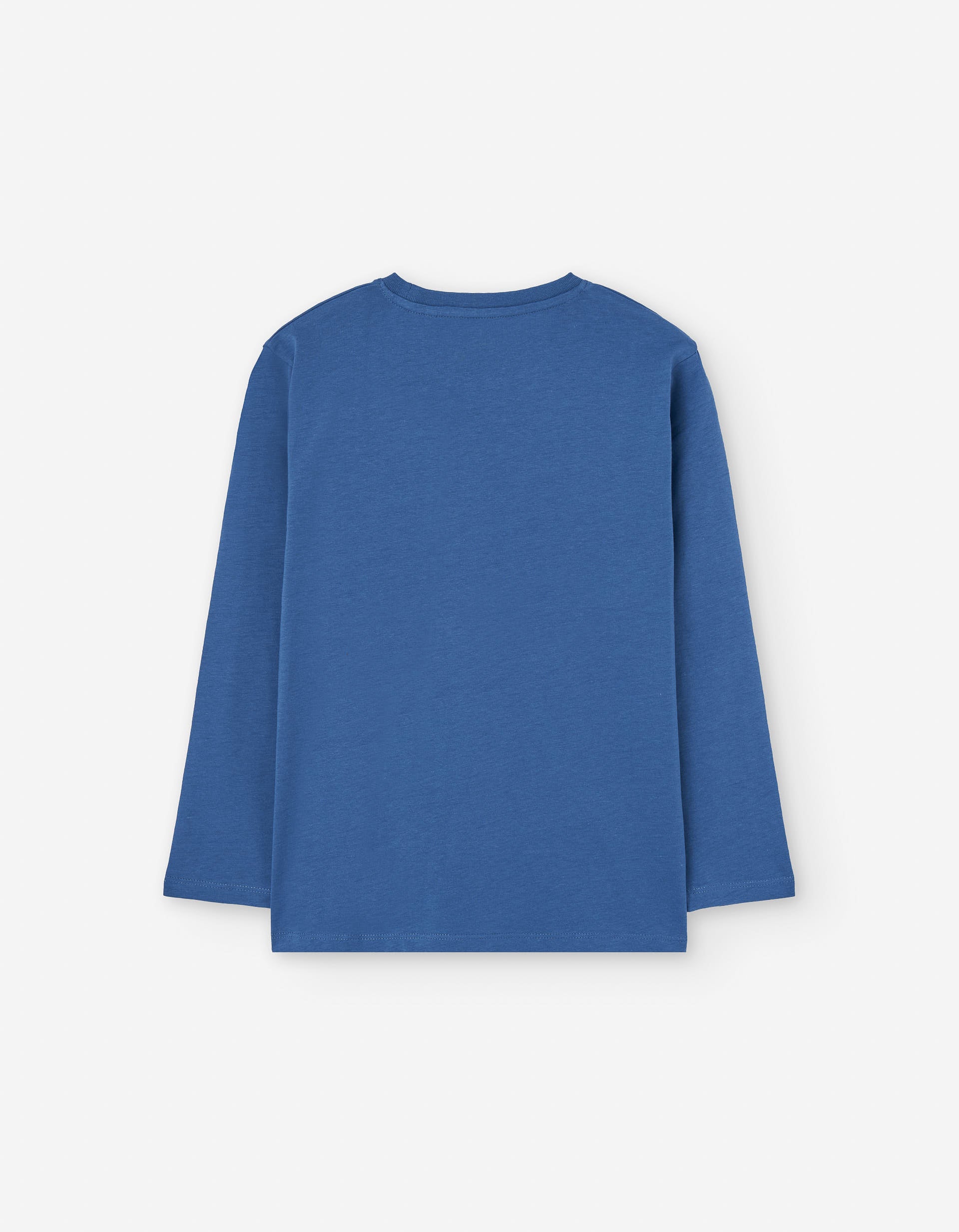 Long sleeve cotton T-shirt with skaters print for boys, blue