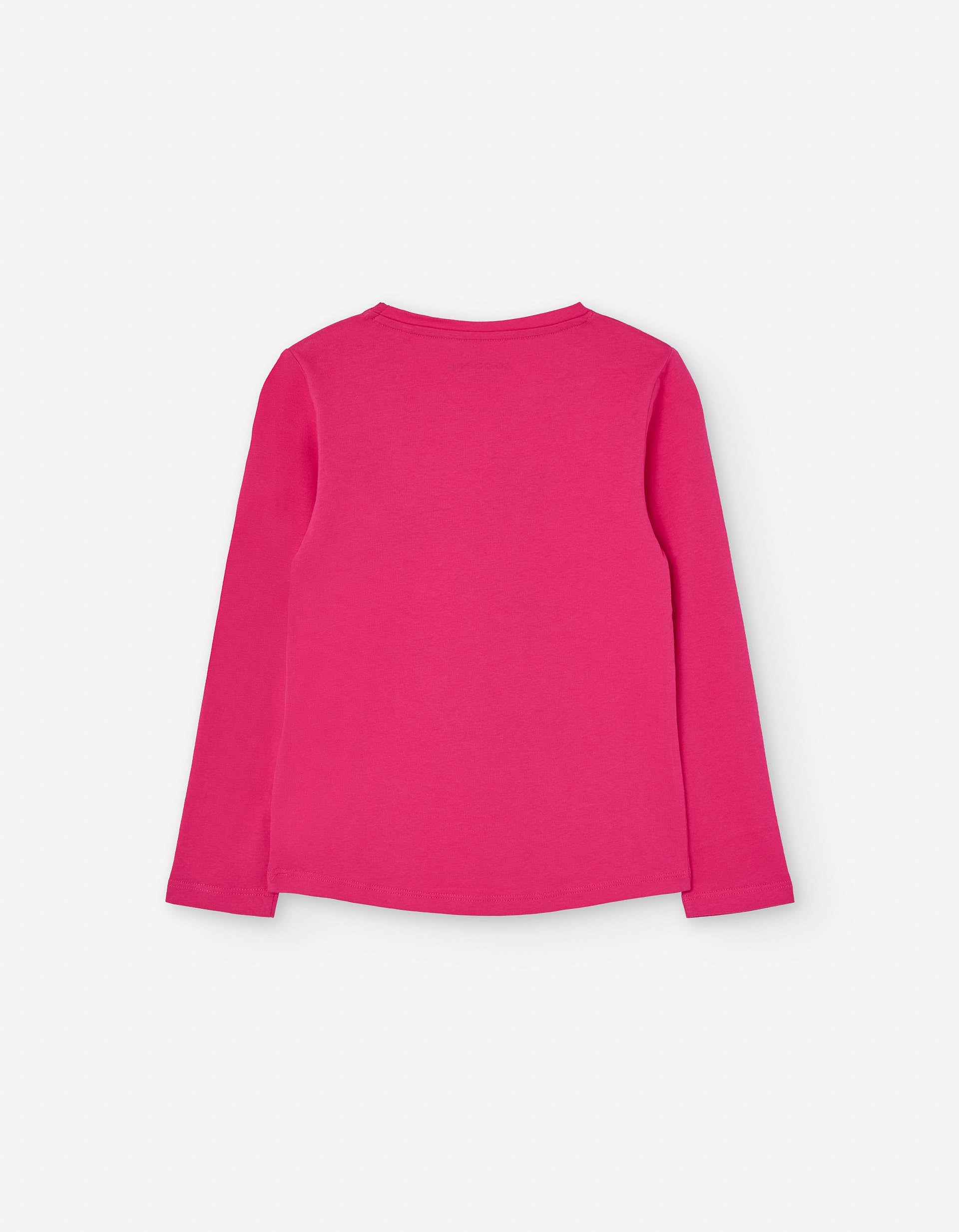 Long sleeve cotton T-shirt with strawberry print for girls, fuchsia pink