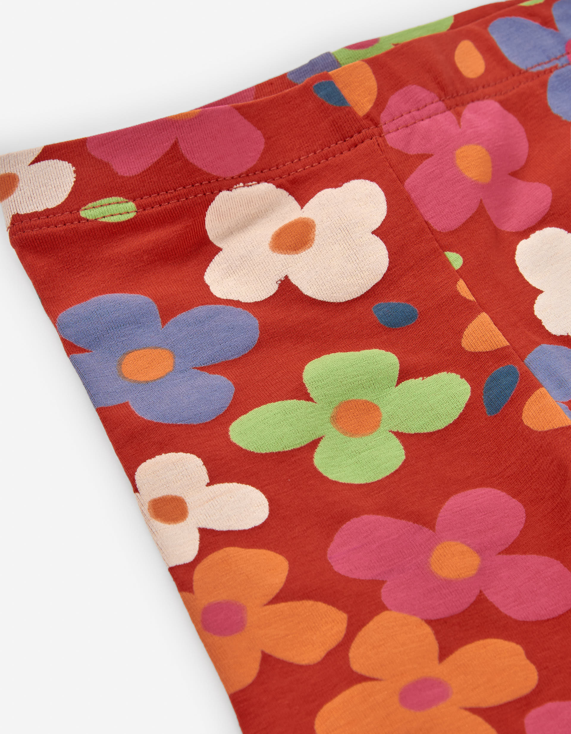 Recycled cotton leggings with floral print for baby girls, multicolour