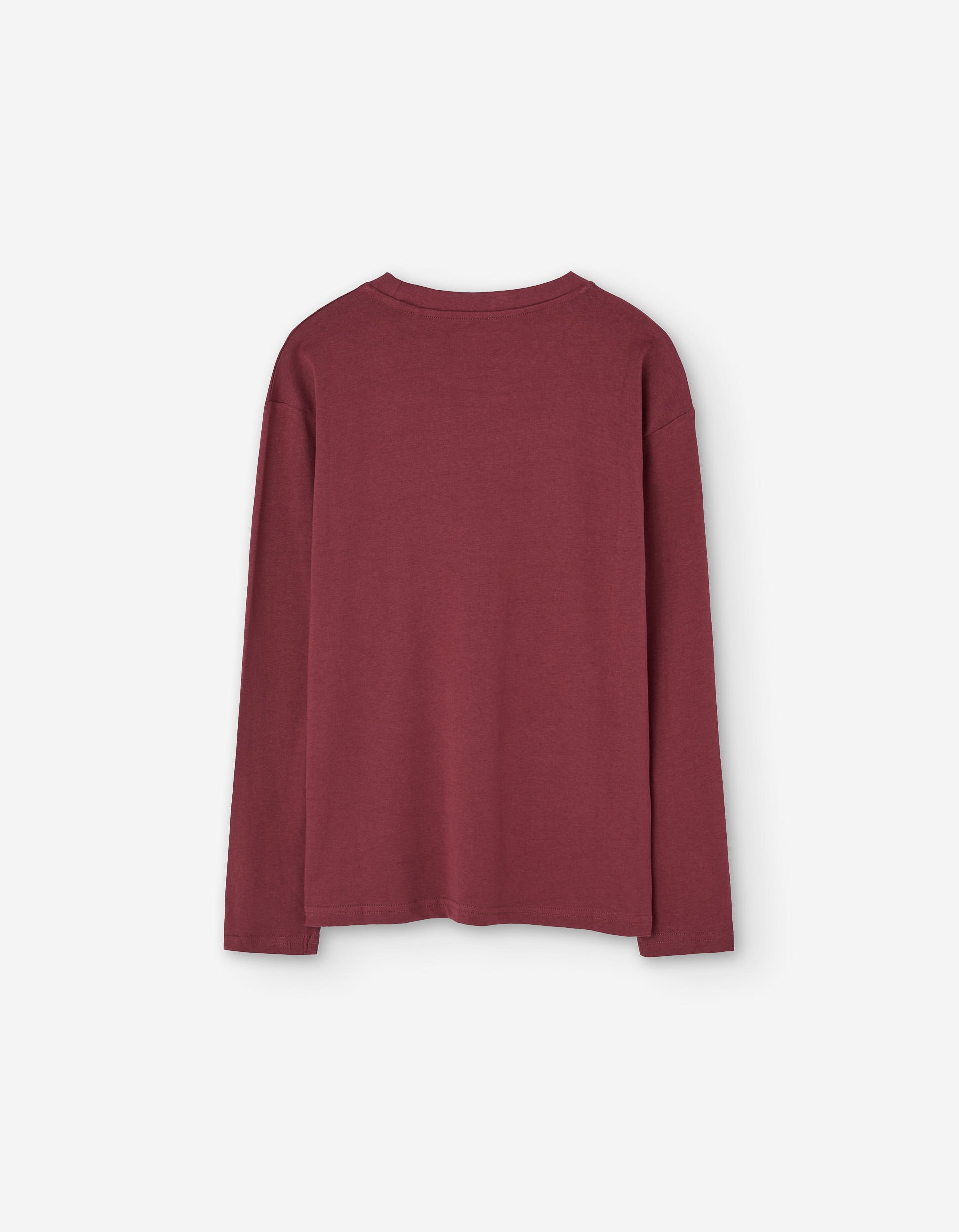 Long sleeve cotton T-shirt with New York print for boys, dark red