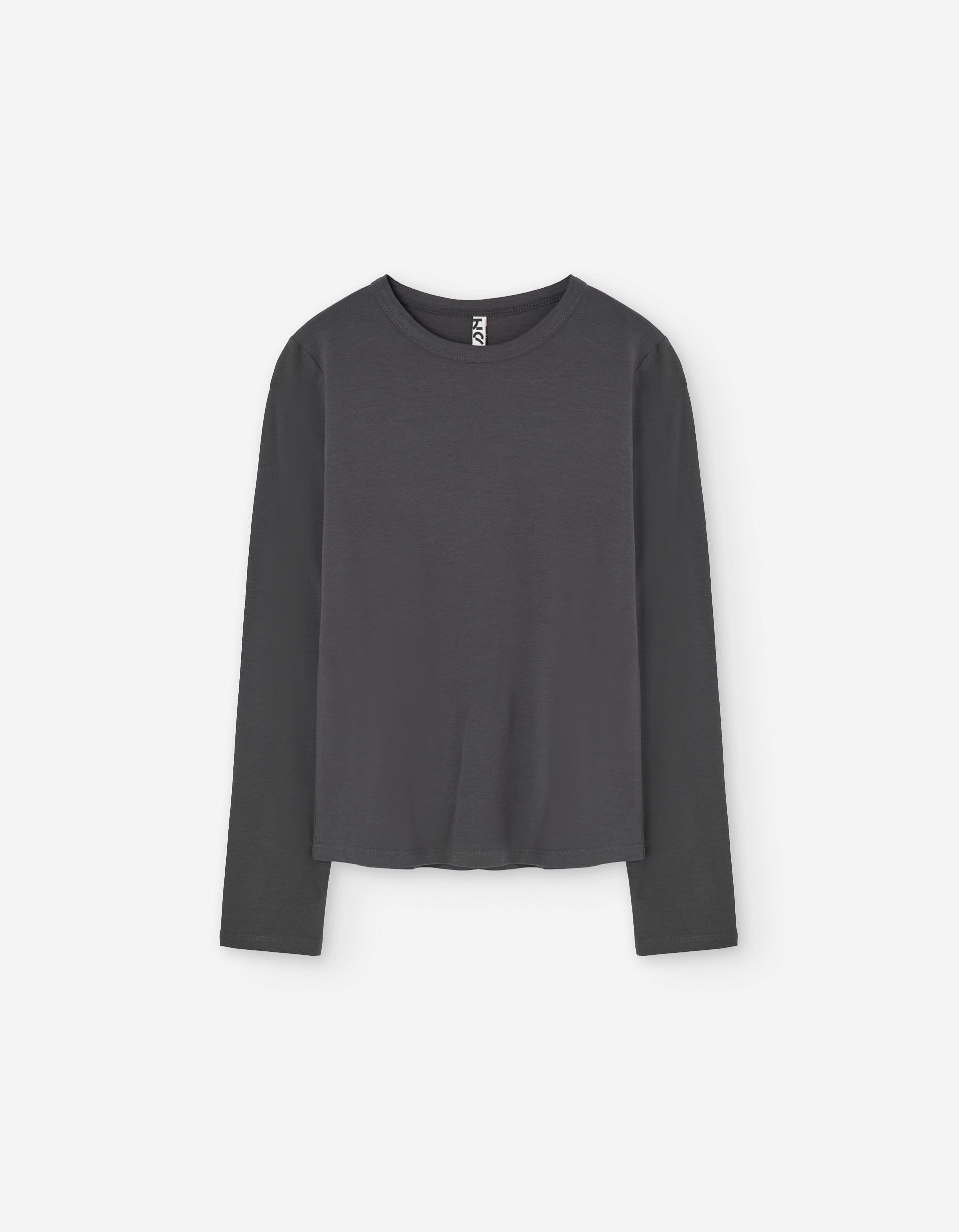 Long sleeve cotton T-shirt for girls, dark grey