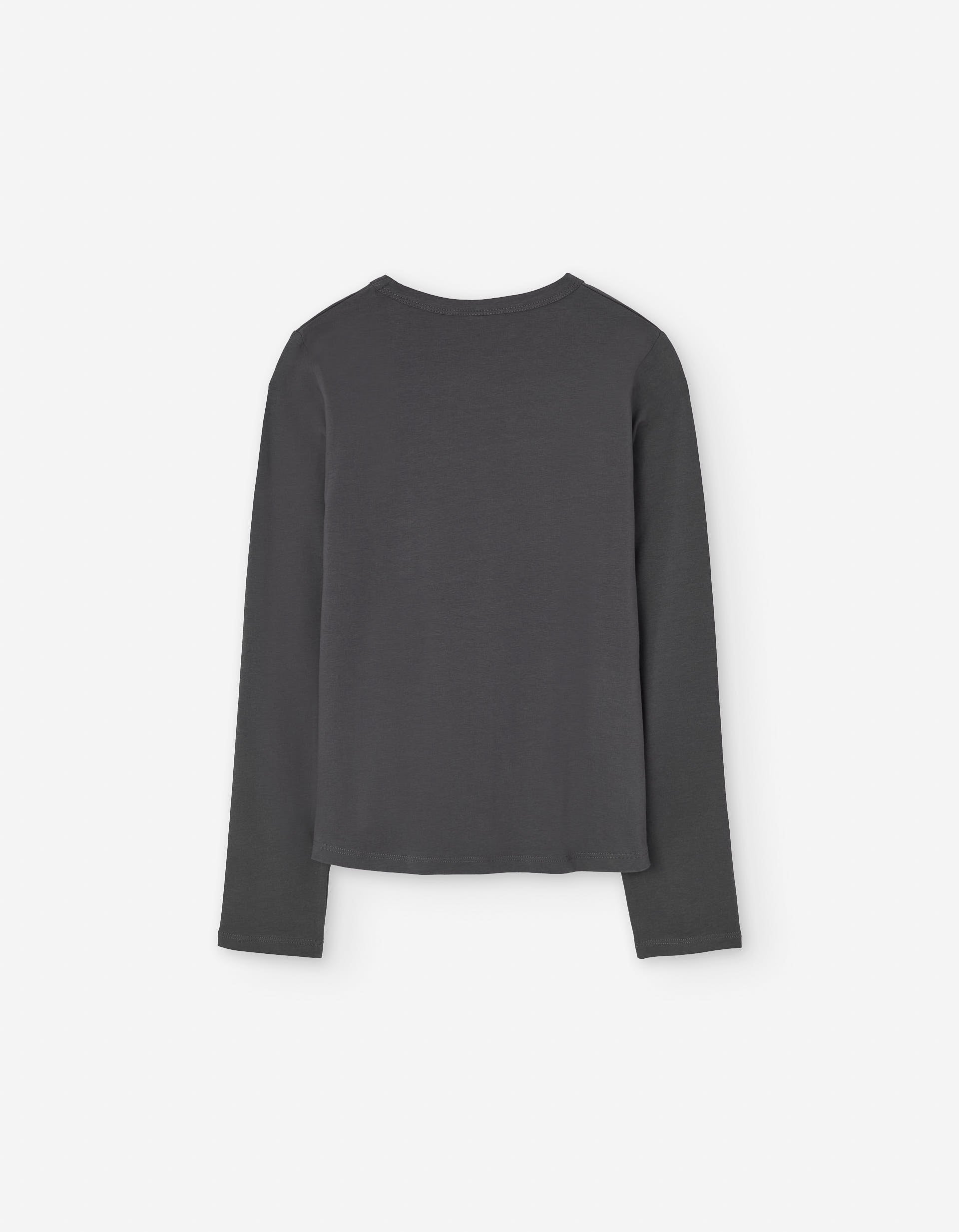 Long sleeve cotton T-shirt for girls, dark grey