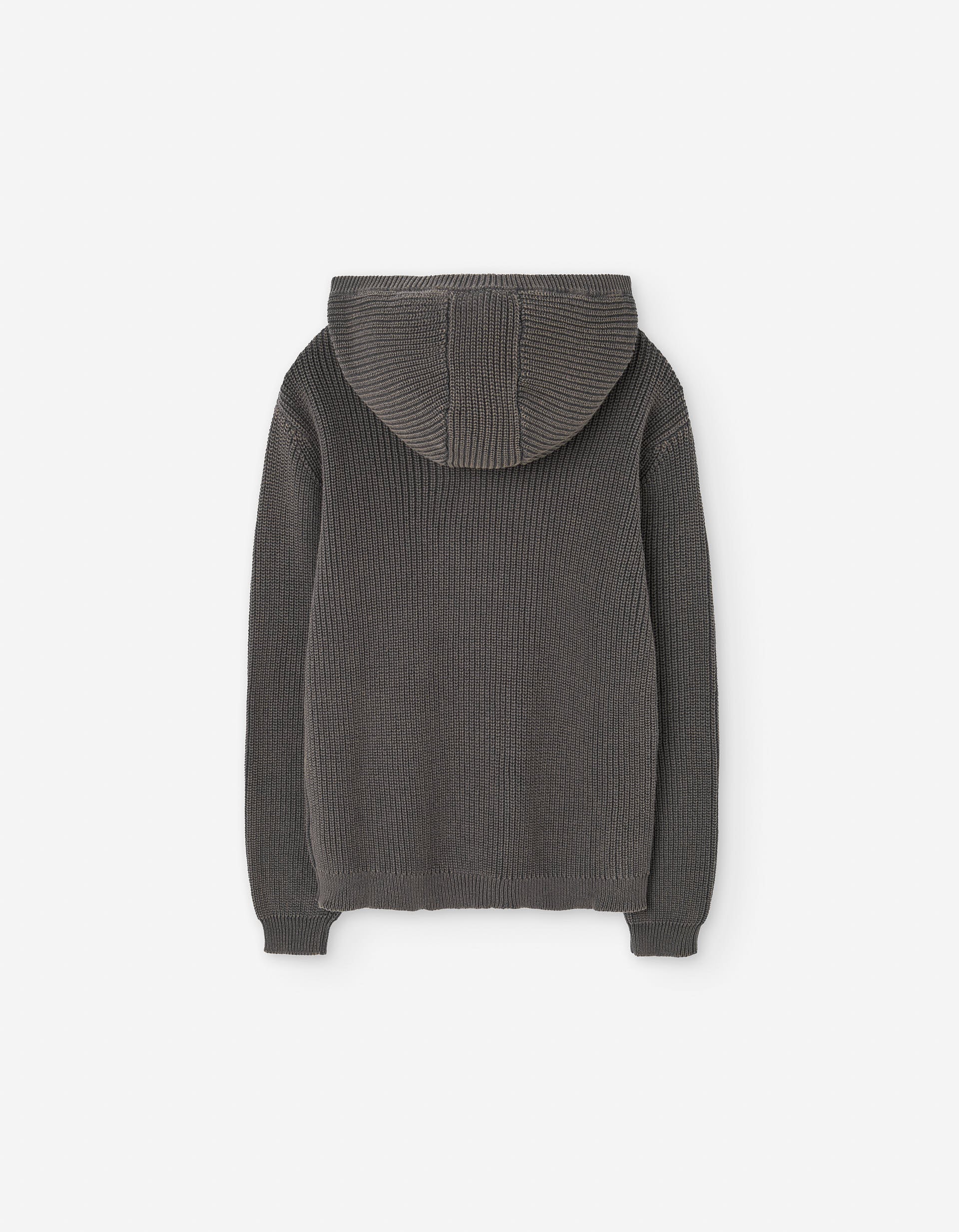 Cotton knit jumper with hood for boys, dark grey