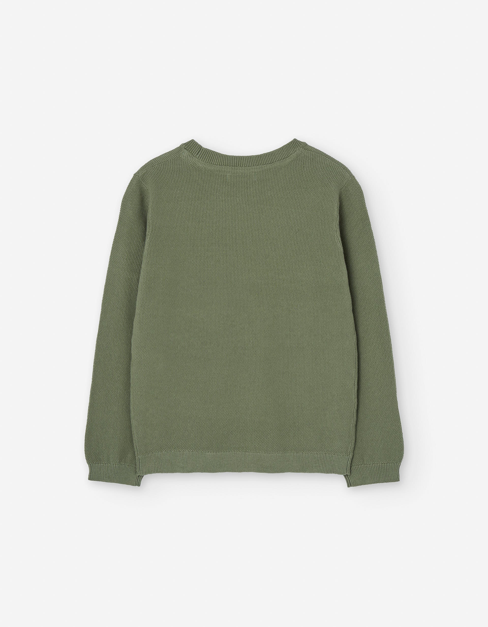 Cotton knitted jumper for boys, olive green