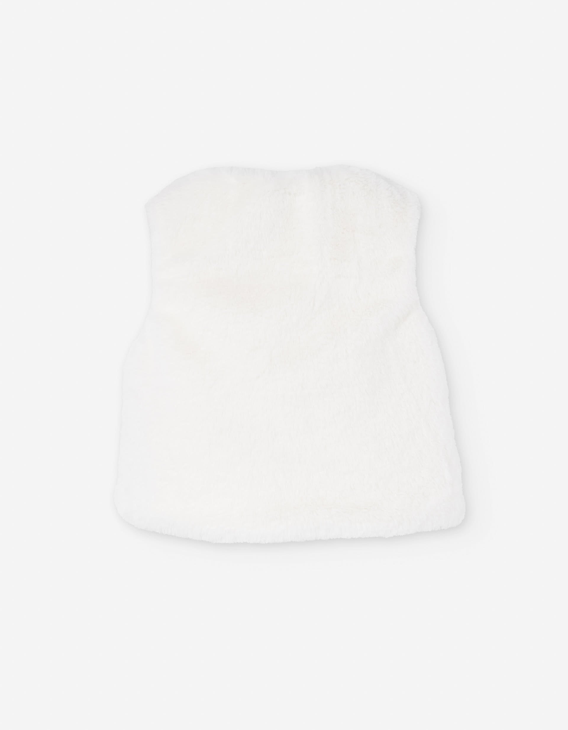 Faux fur vest with front pockets for baby girls, white