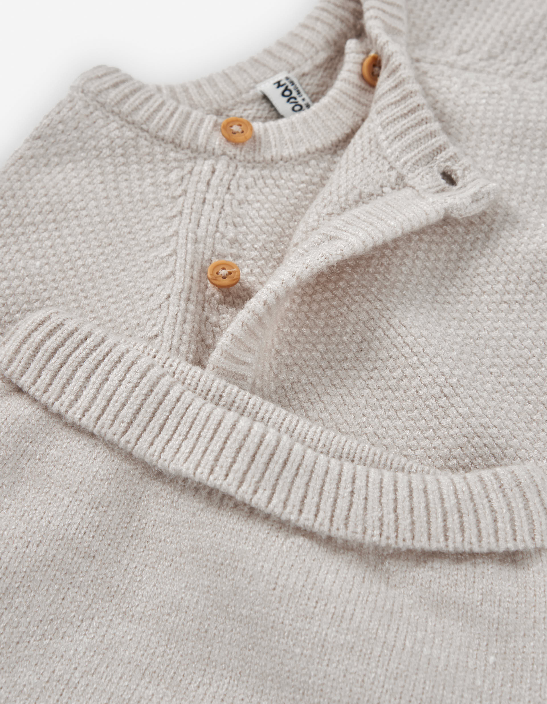 Knitted sweatshirt + trousers set for newborn boys, beige