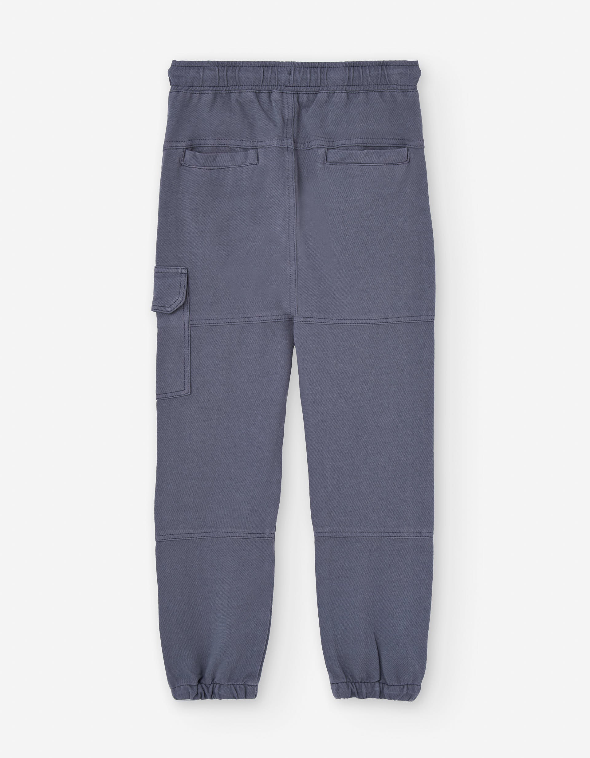 Denim joggers with drawstring and cargo pockets for boys, grey