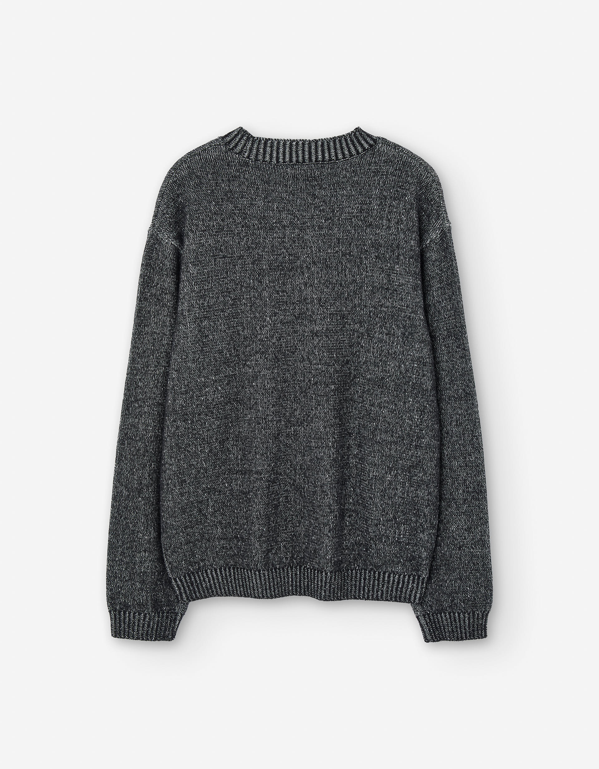 Cotton knit jumper with a melange finish for boys, black
