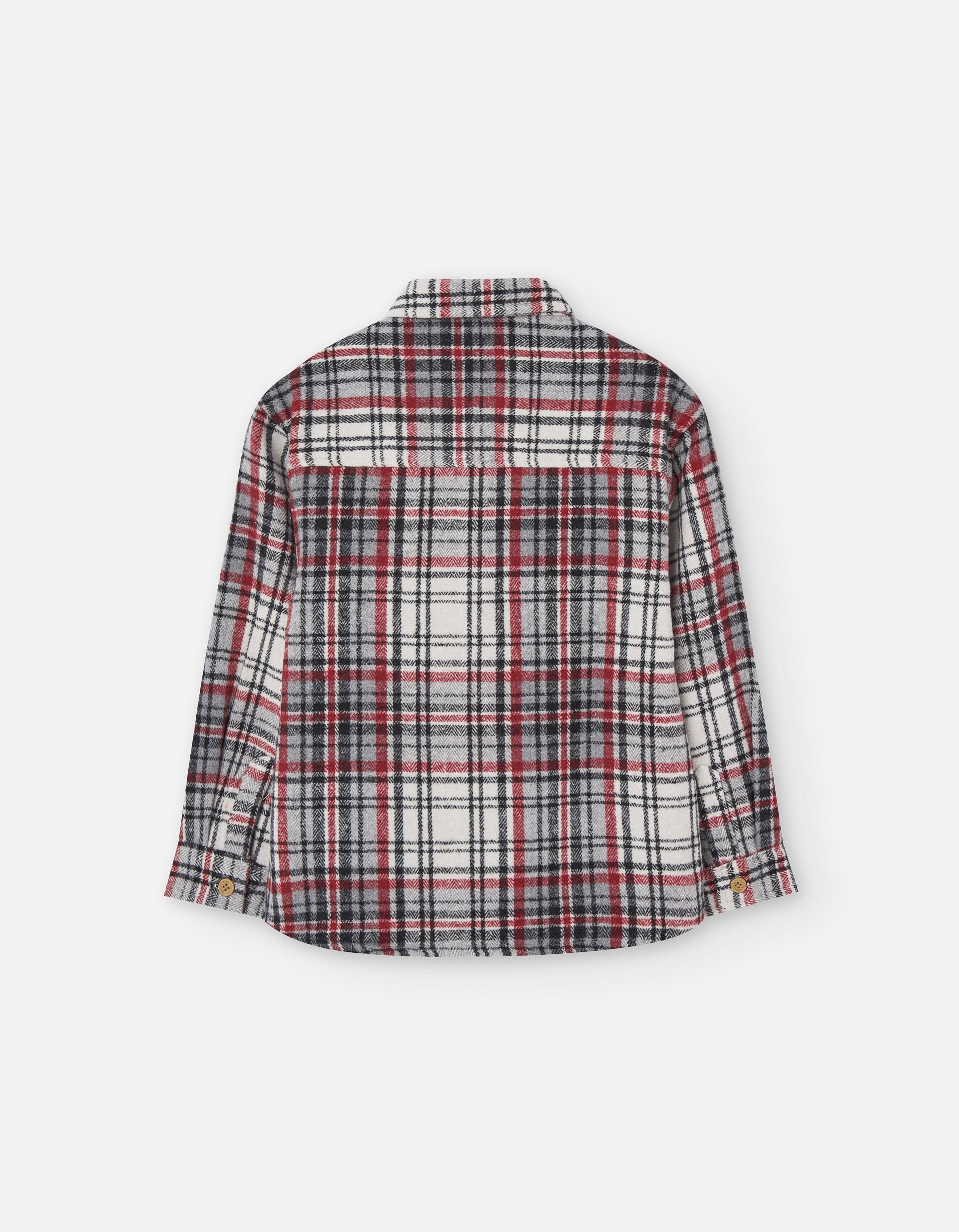 Long sleeve flannel shirt with check pattern for boys, multicolour