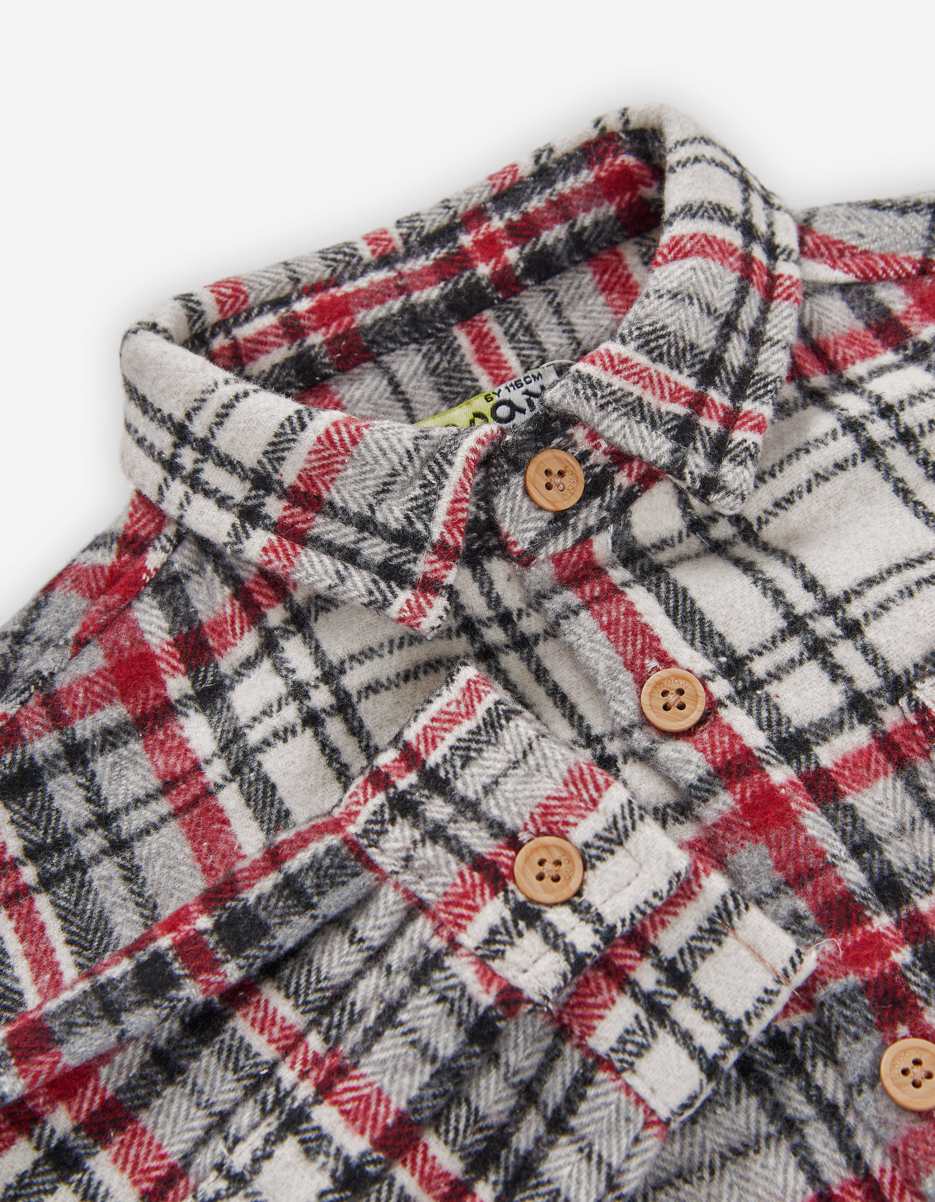 Long sleeve flannel shirt with check pattern for boys, multicolour