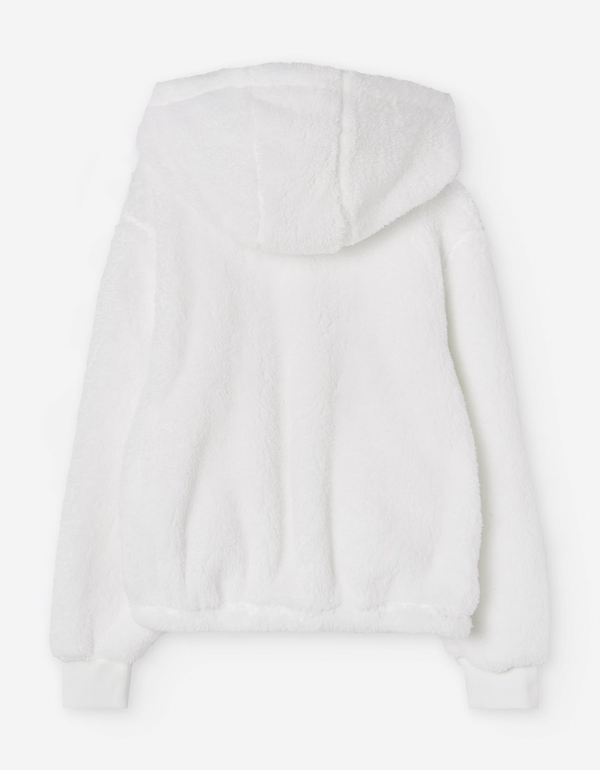 Faux fur jacket with hood and pockets for girls, white