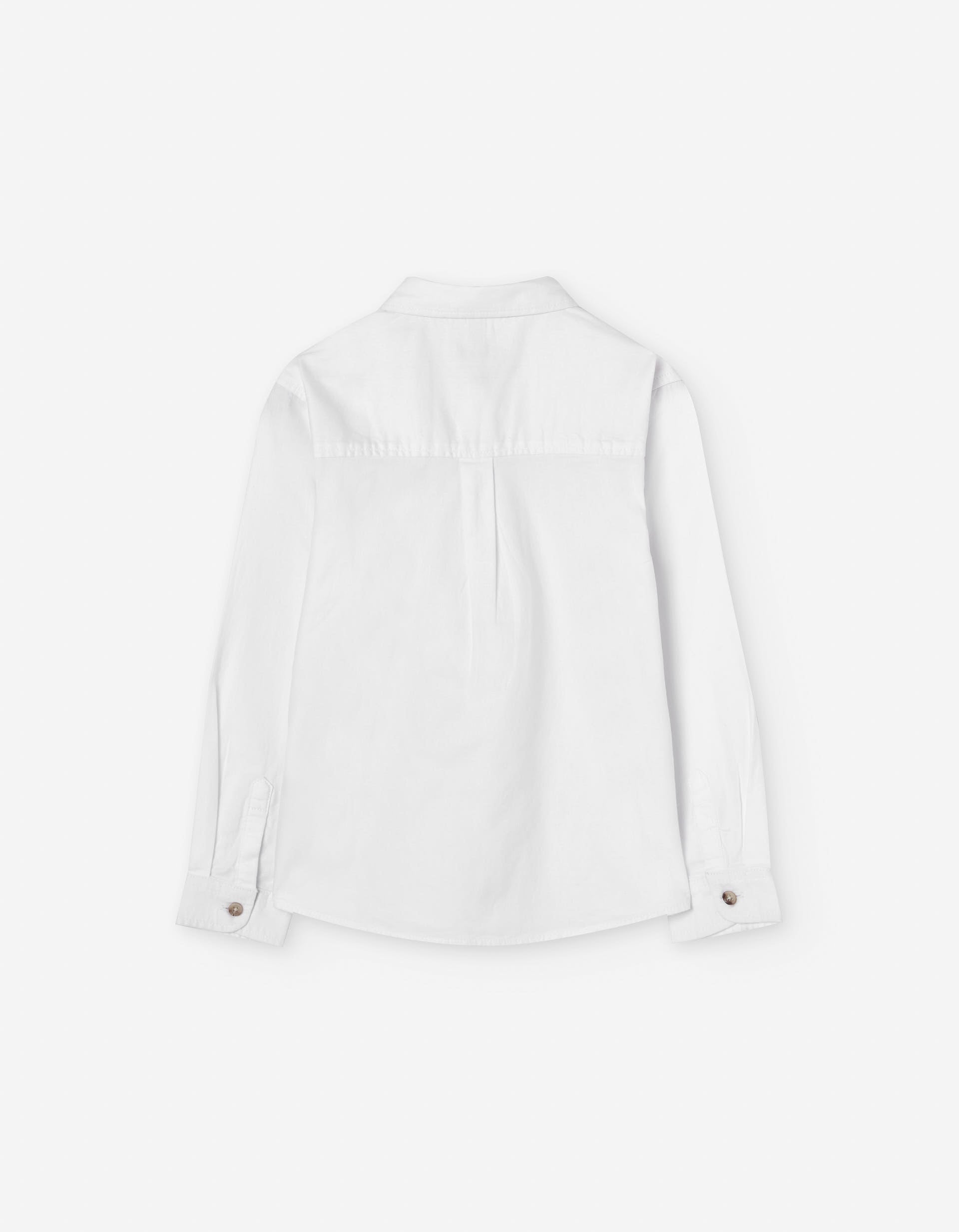 Long sleeve plain cotton shirt for boys, white
